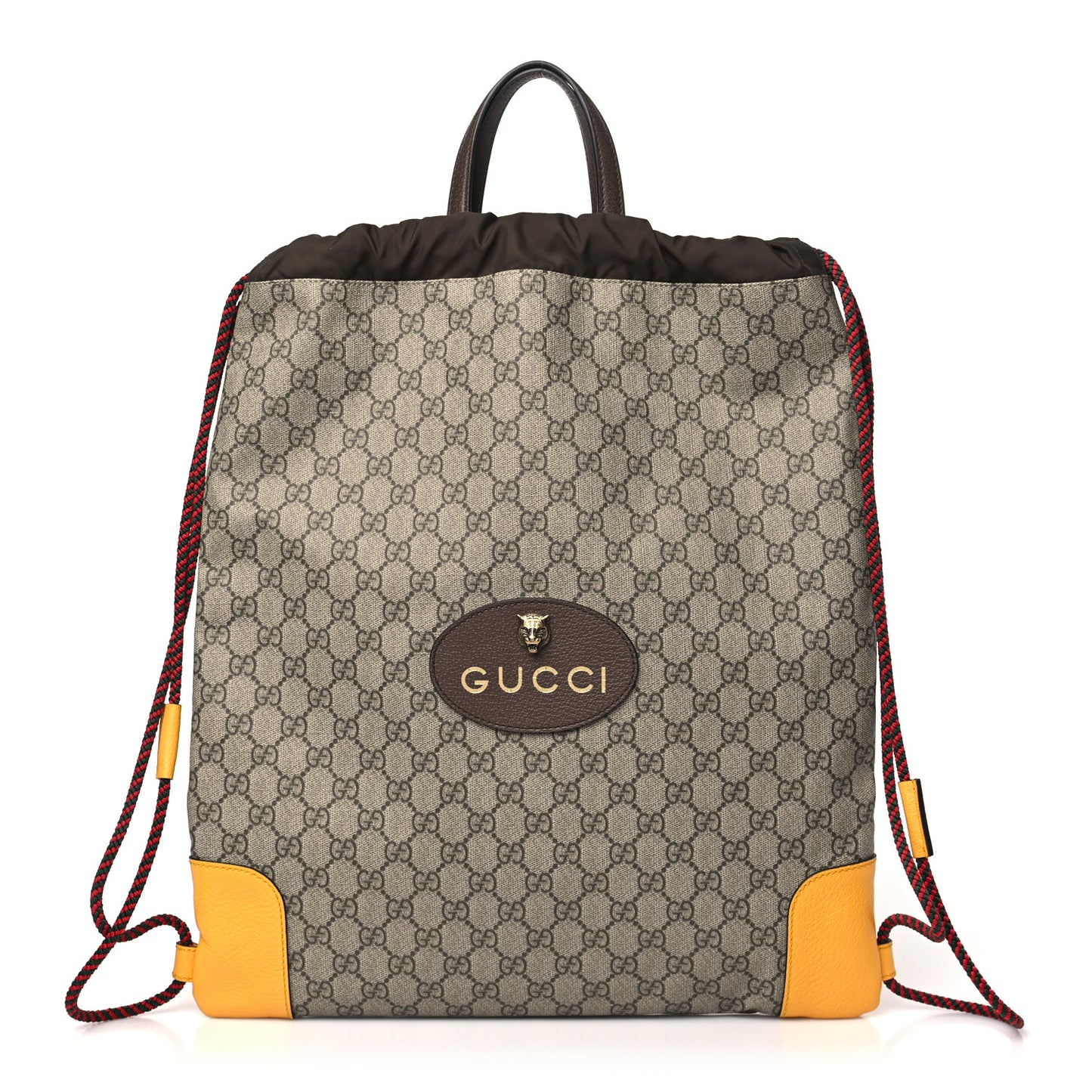 GG Supreme Monogram Neo Vintage Drawstring Backpack Beige New Acero Crop