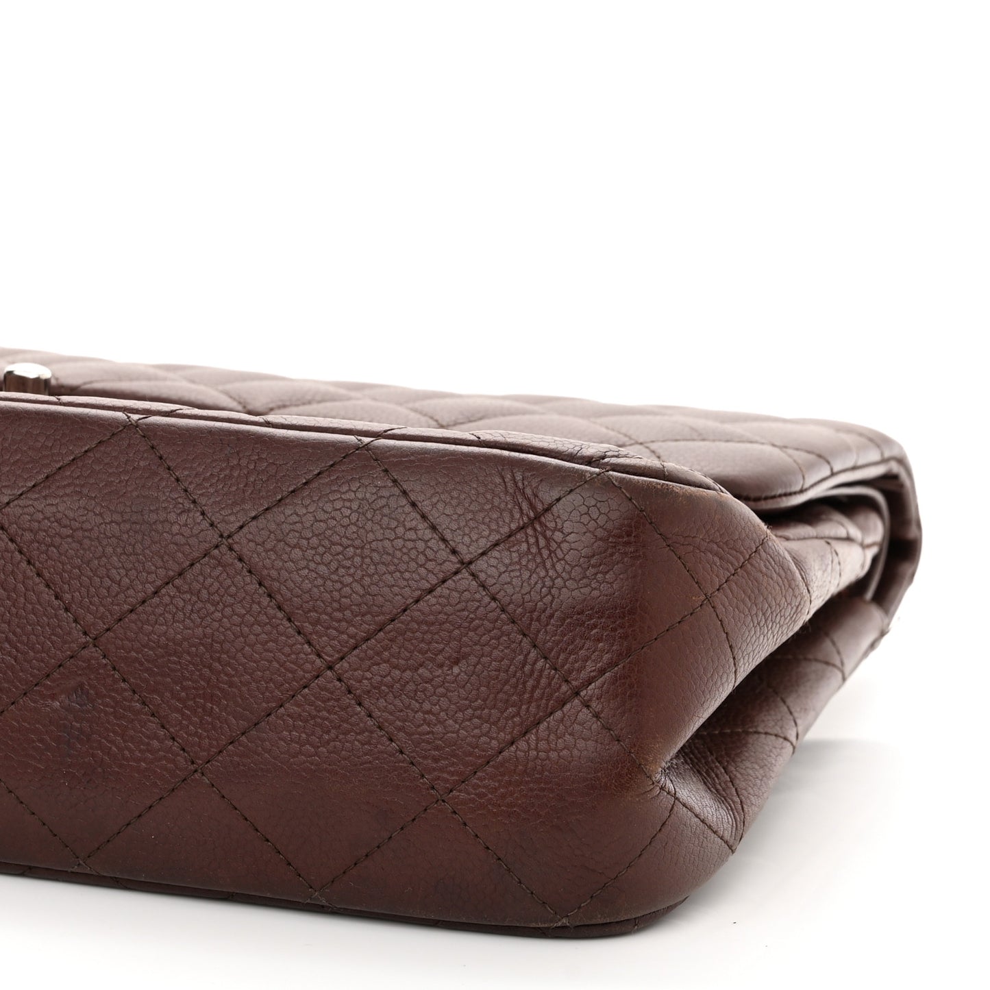 Caviar Quilted Jumbo Double Flap Burgundy