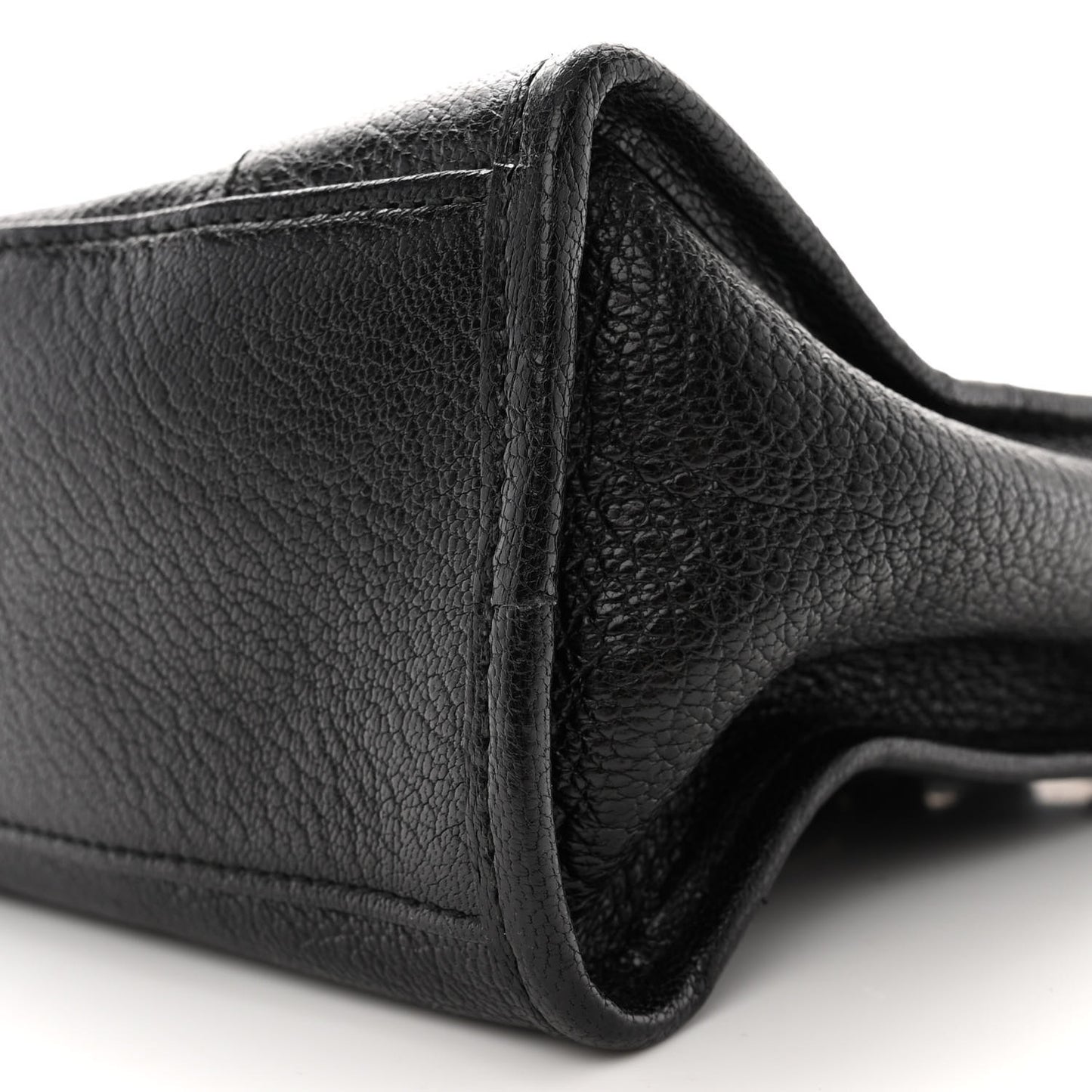 Chevre Silver Metallic Edge Hardware S City Black