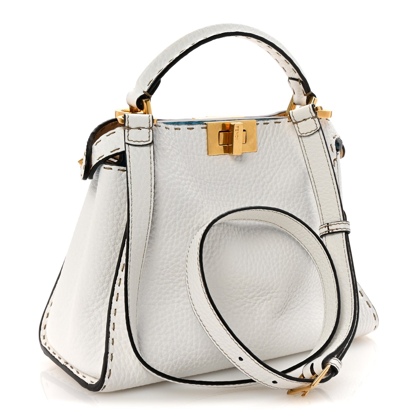 Cuoio Romano Selleria Medium Peekaboo Iconic Essentially Satchel White Papiro Pool