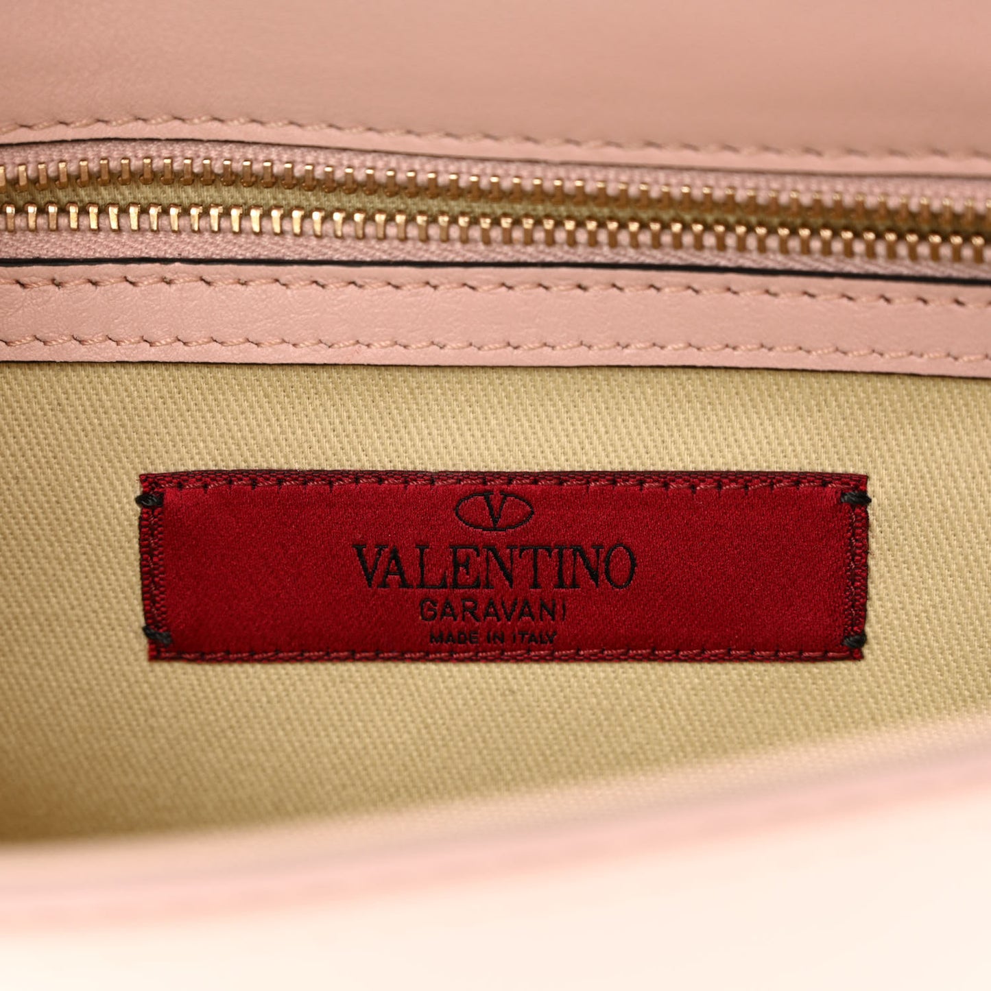 Vitello Small Glam Lock Rockstud Flap Poudre