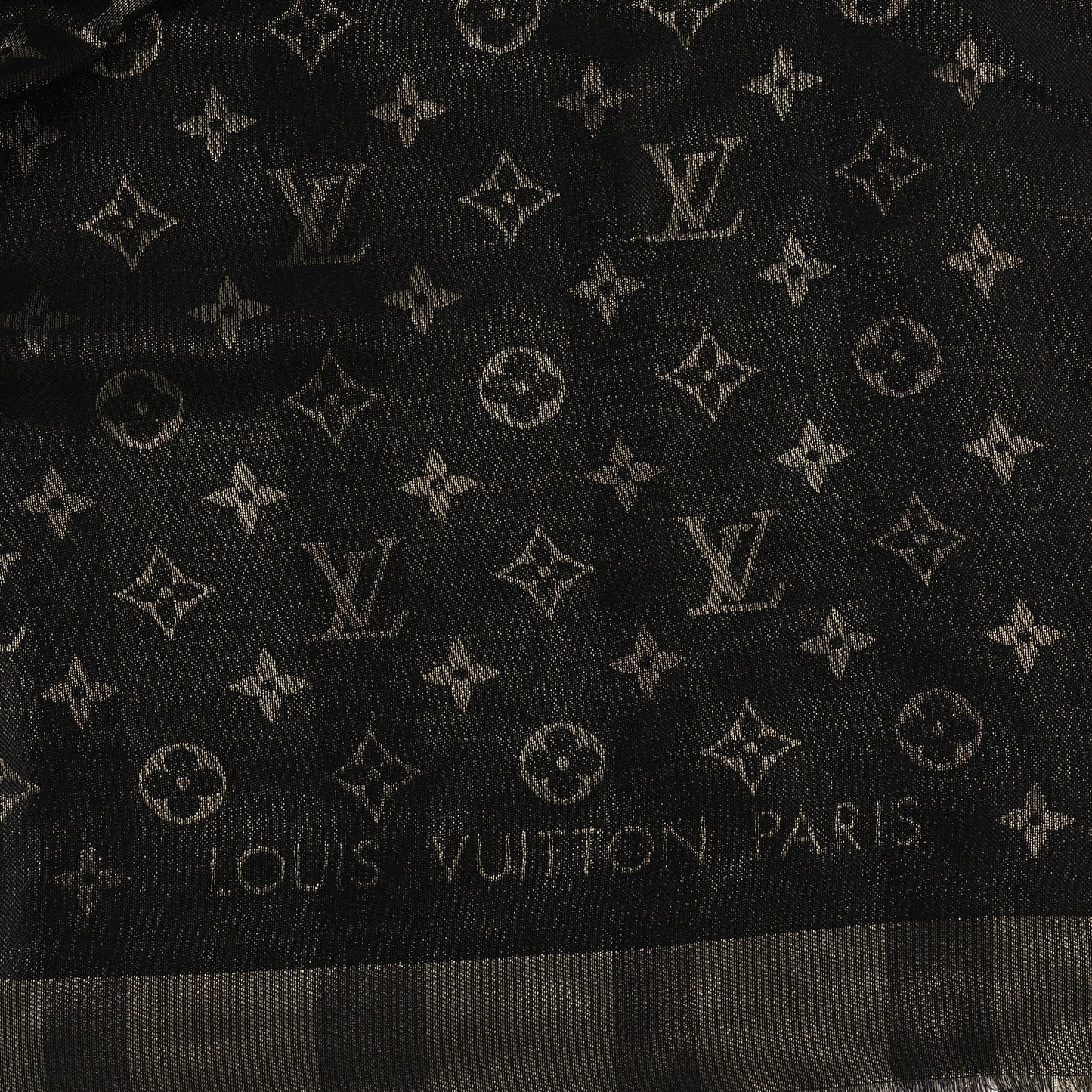Silk Wool Monogram So Shine Shawl Marron