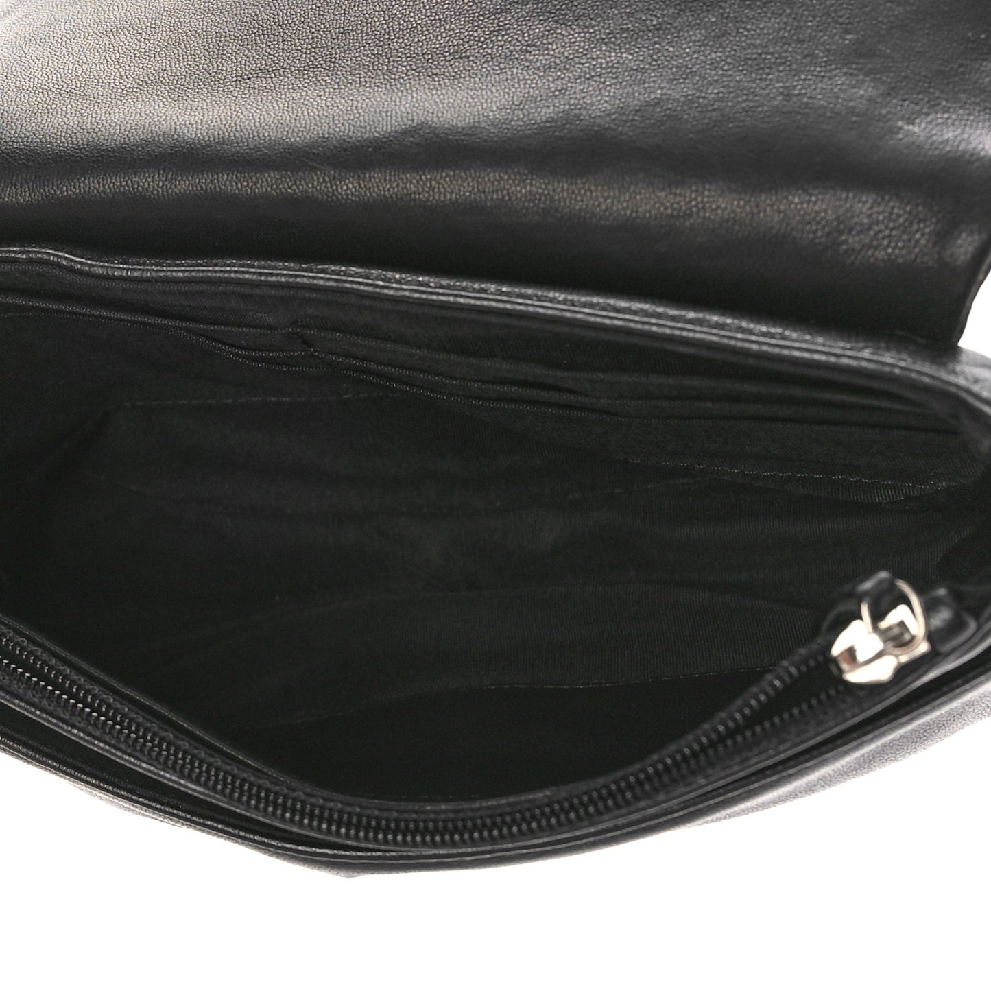 Lambskin Half Moon Wallet On Chain WOC Black