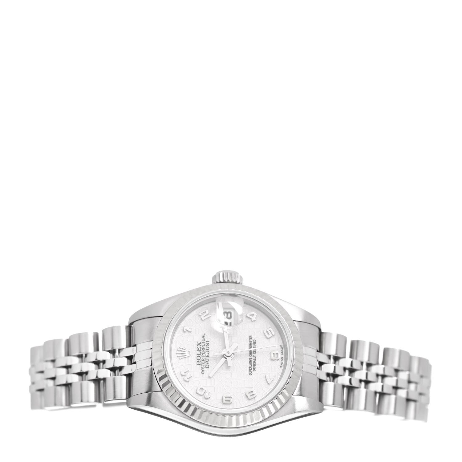 Rolex Stainless Steel 18K White Gold 26mm Oyster Perpetual Datejust Watch Silver 79174 2 of 4