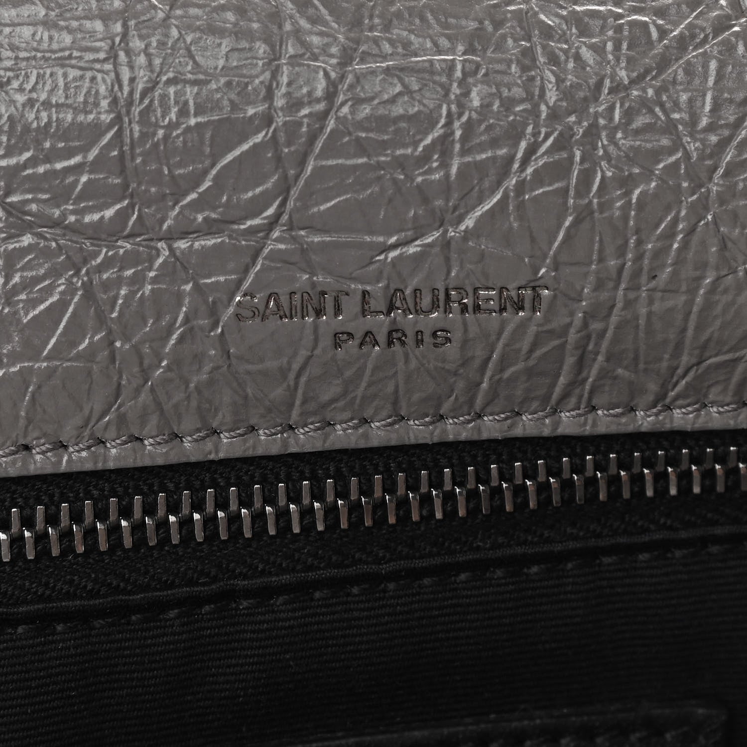 Saint Laurent Crinkled Calfskin Matelasse Monogram Medium Niki Chain Satchel Fog 7 of 13