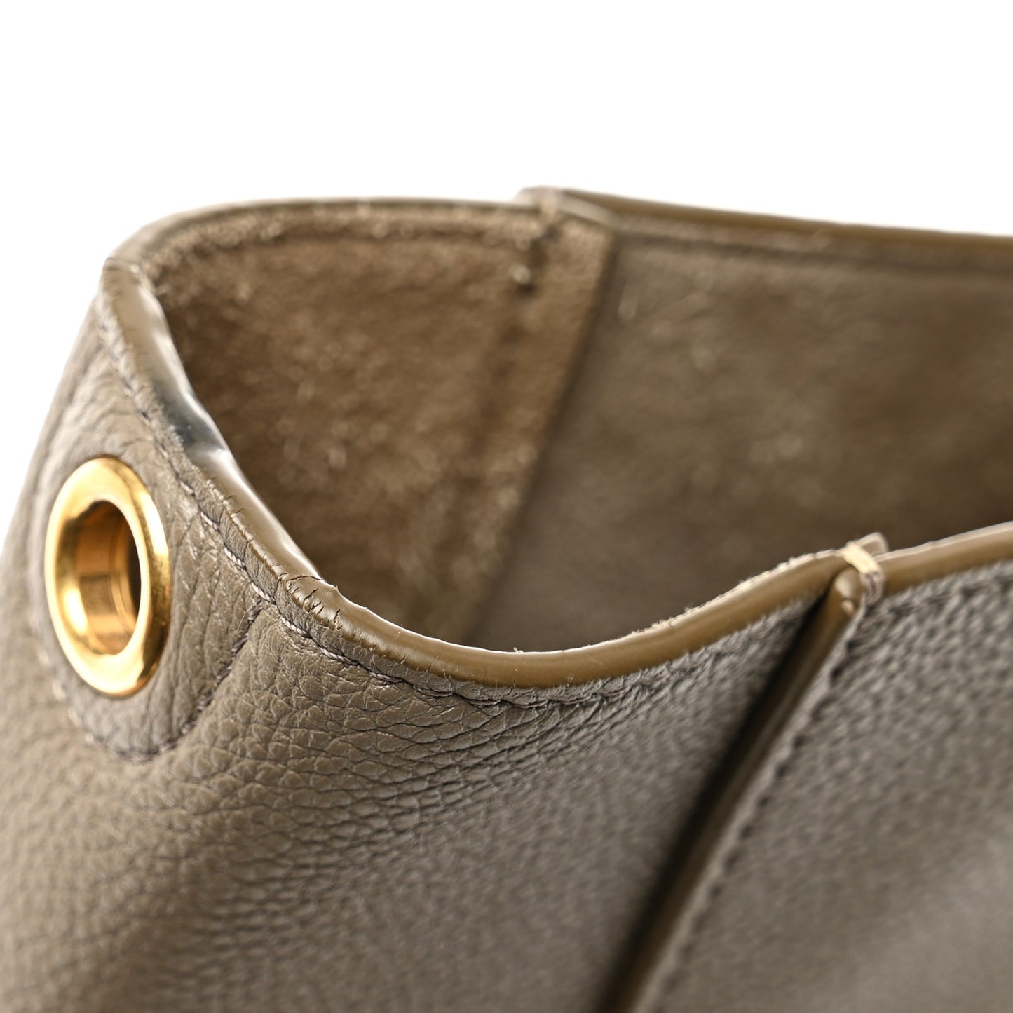 Soft Grained Calfskin Small Sangle Bucket Bag Taupe