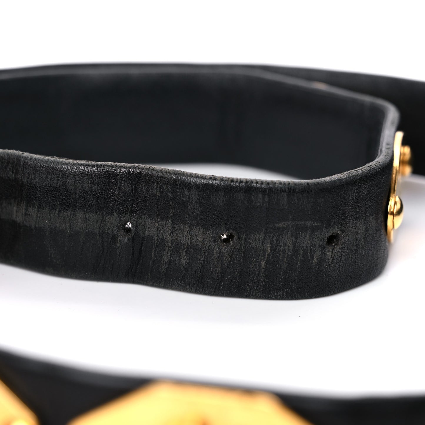Metal Calfskin Clover Belt 85 34 Gold