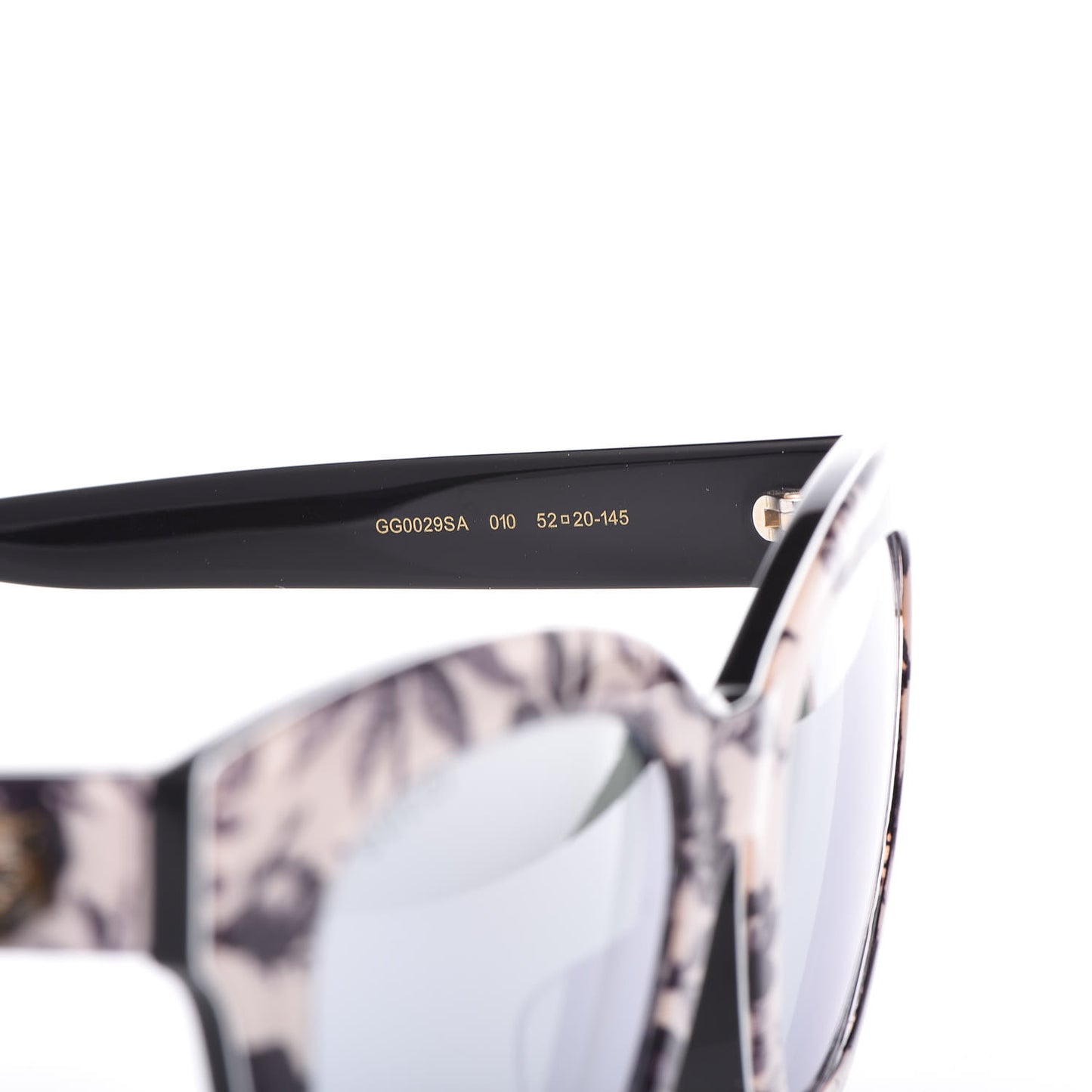 Acetate Herbarium Print Square Frame Sunglasses GG0029SA White