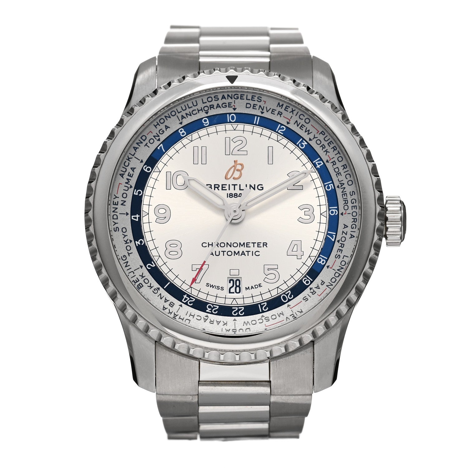 Breitling Stainless Steel 43mm Aviator 8 B35 Automatic Watch Silver AB3521U01G1A1 1 of 4