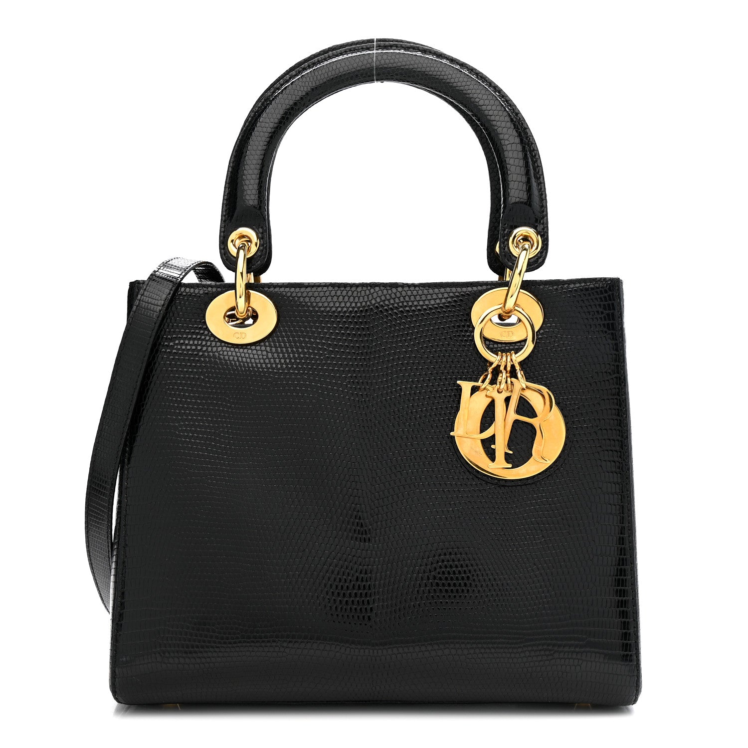 Christian Dior Lizard Medium Lady Dior Black 1819103 – FASHIONPHILE