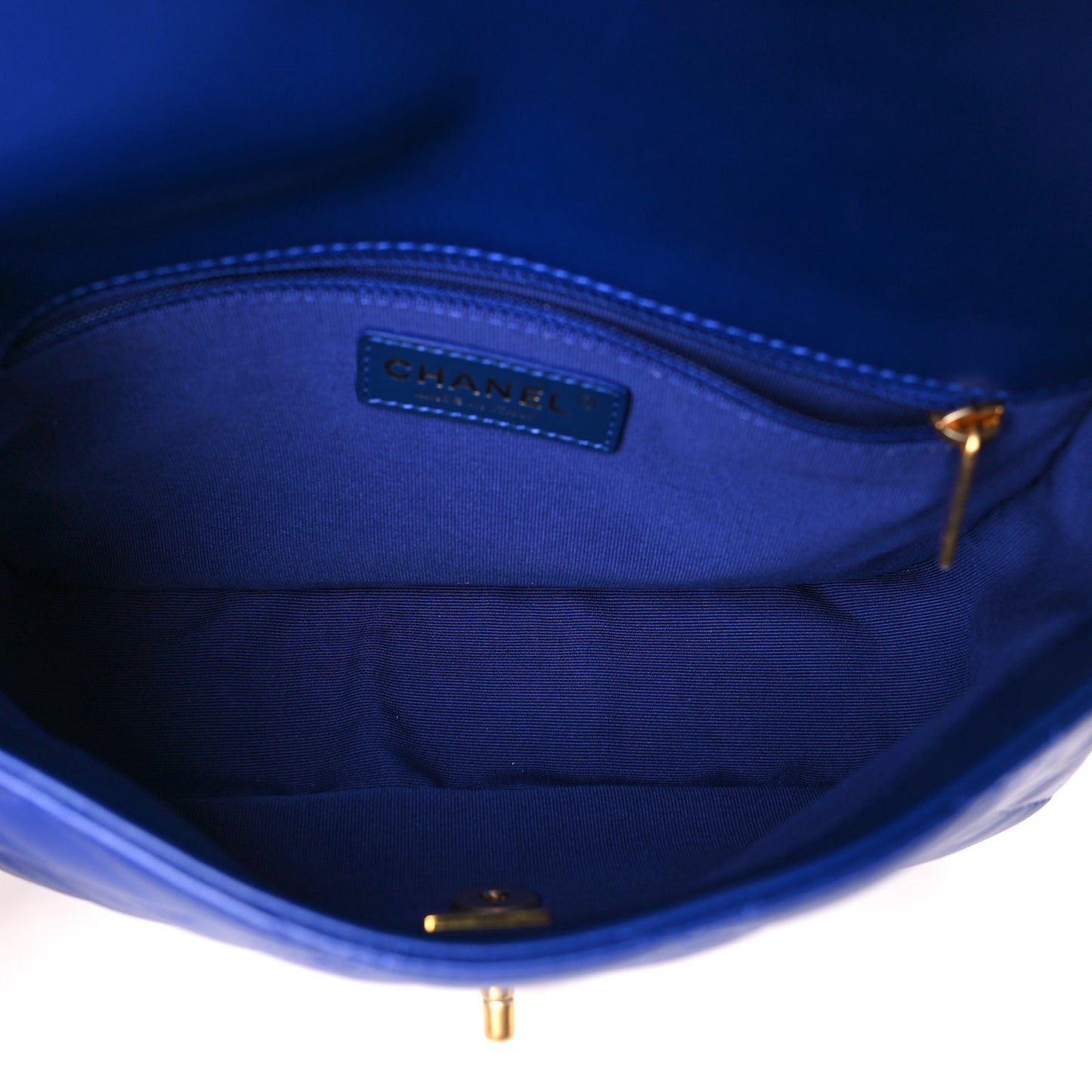 Lambskin Quilted Large CC Chain Flap Blue