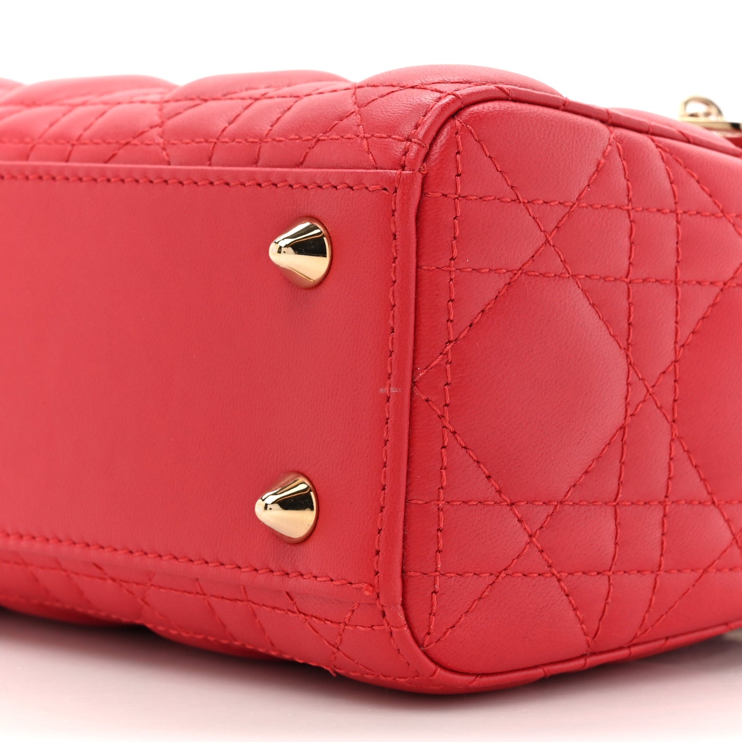 Lambskin Cannage Small My ABCDior Lady Dior Red