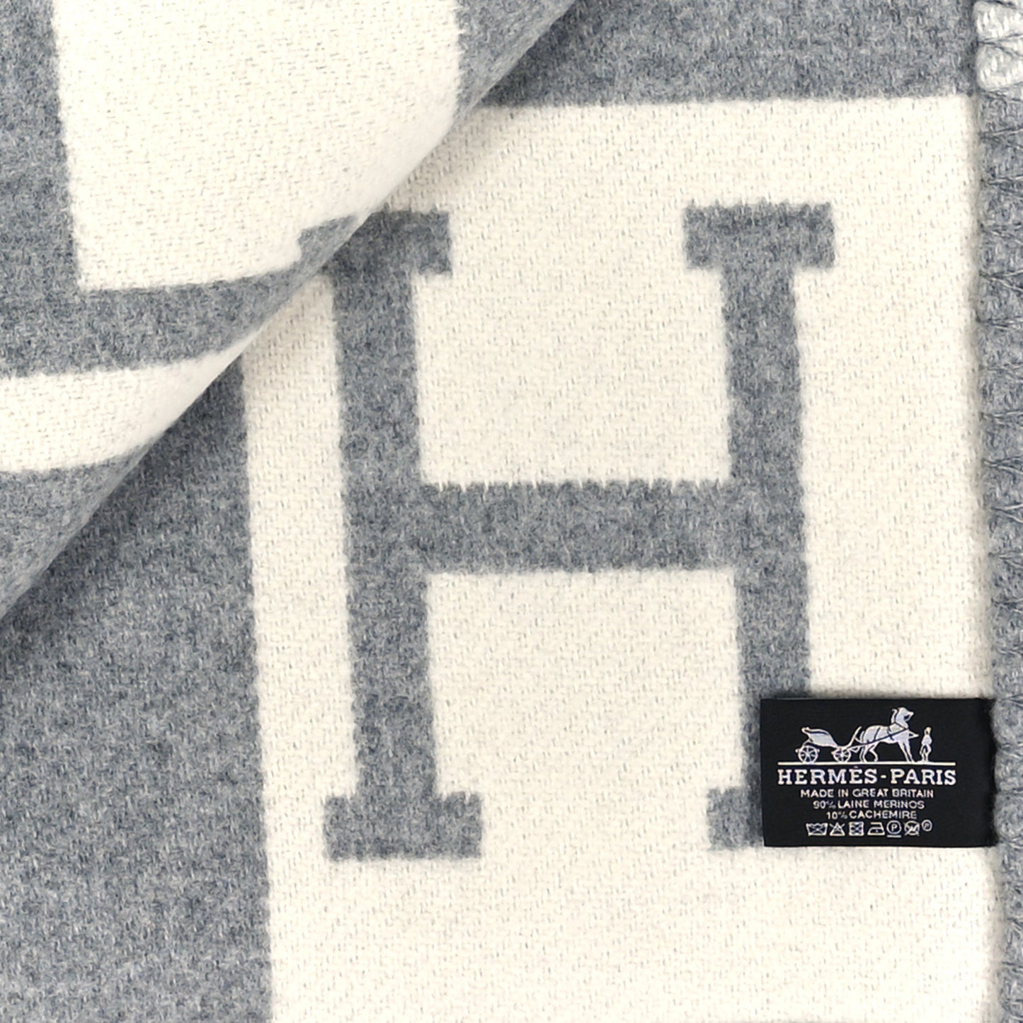 Wool Cashmere Avalon III Blanket Ecru Gris Clair