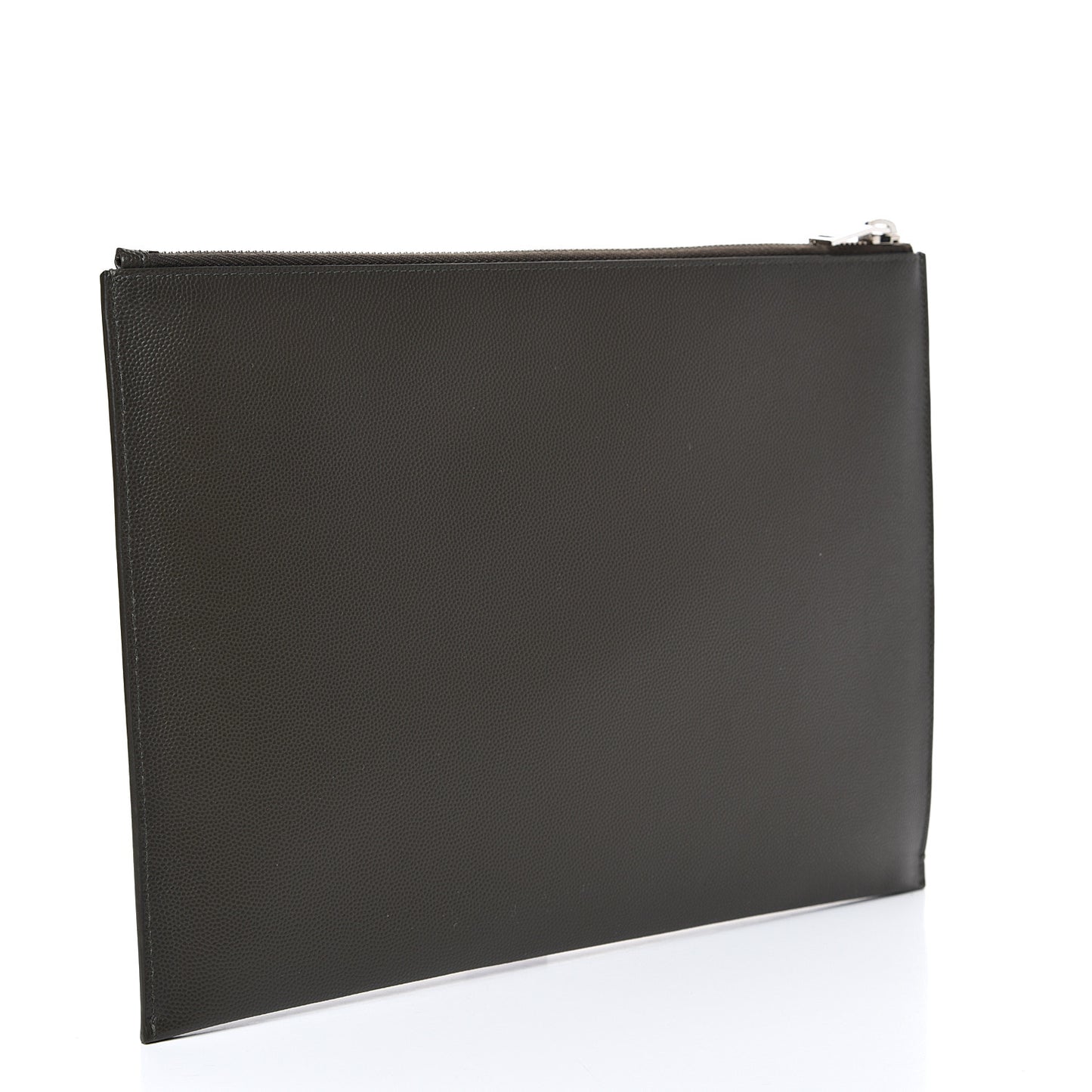 Matte Grain De Poudre Zipped Document Holder Khaki