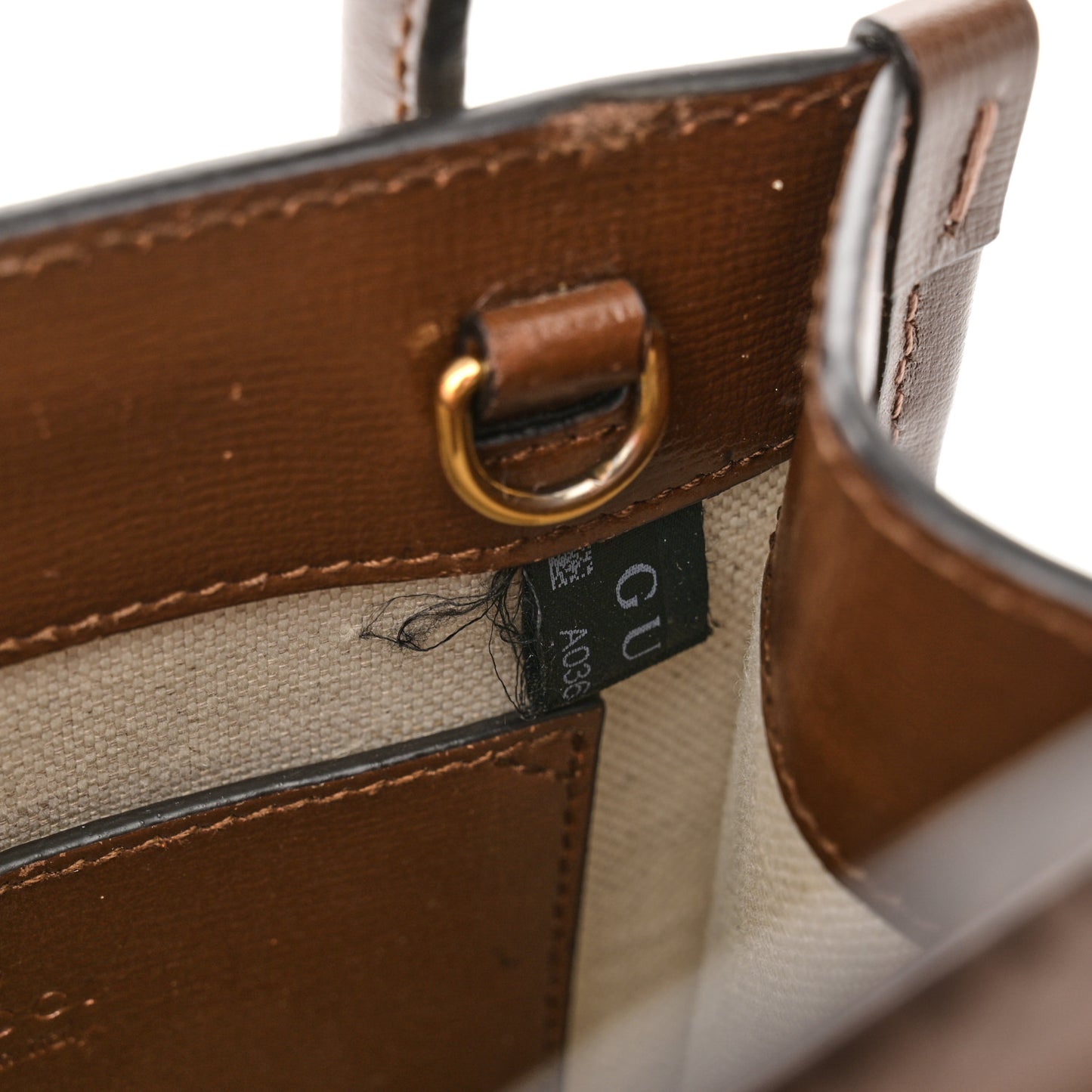 GG Supreme Monogram Azalea Calfskin Mini Retro Interlocking G Tote Bag Beige Ebony Brown Sugar