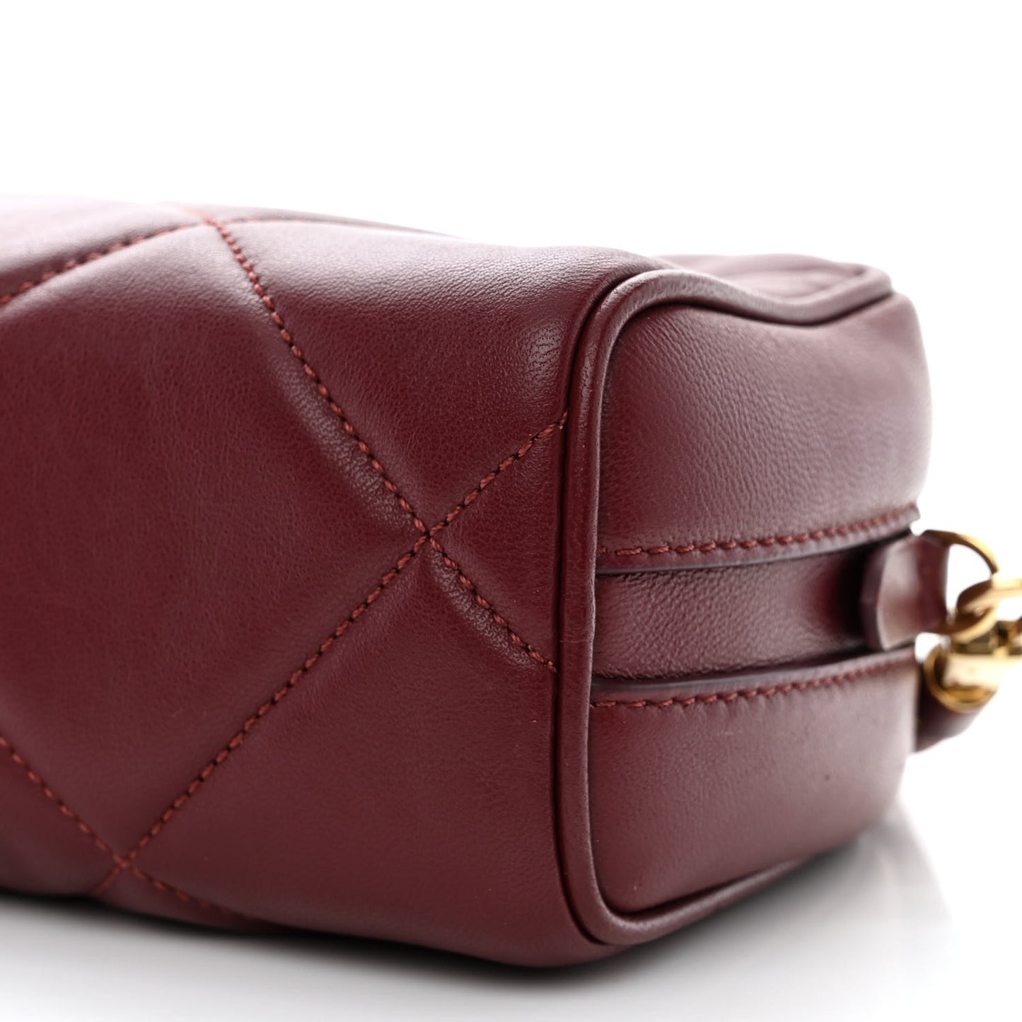 Lambskin Quilted Camera Bag Burgundy Red