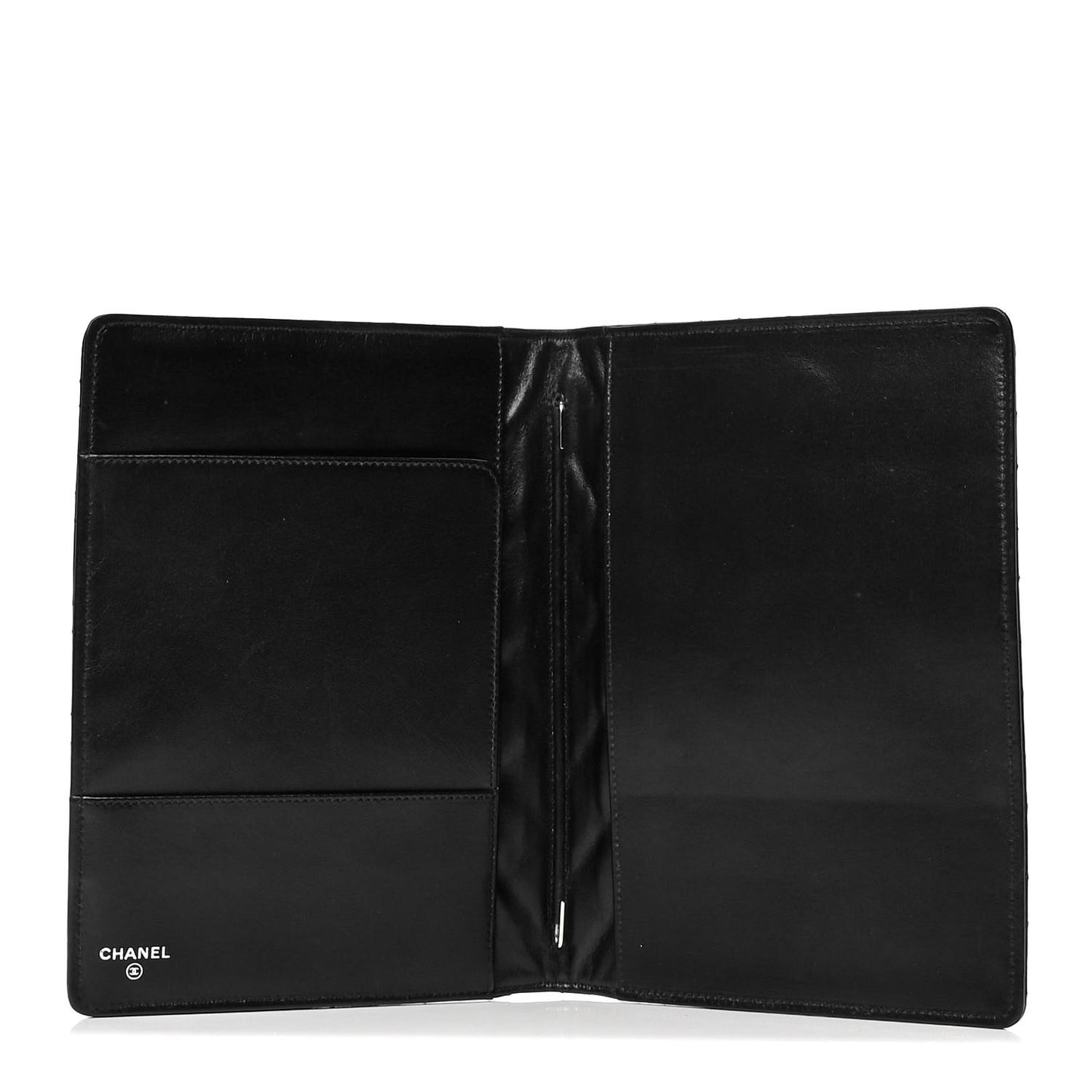 Lambskin Quilted Large Agenda Cover Black