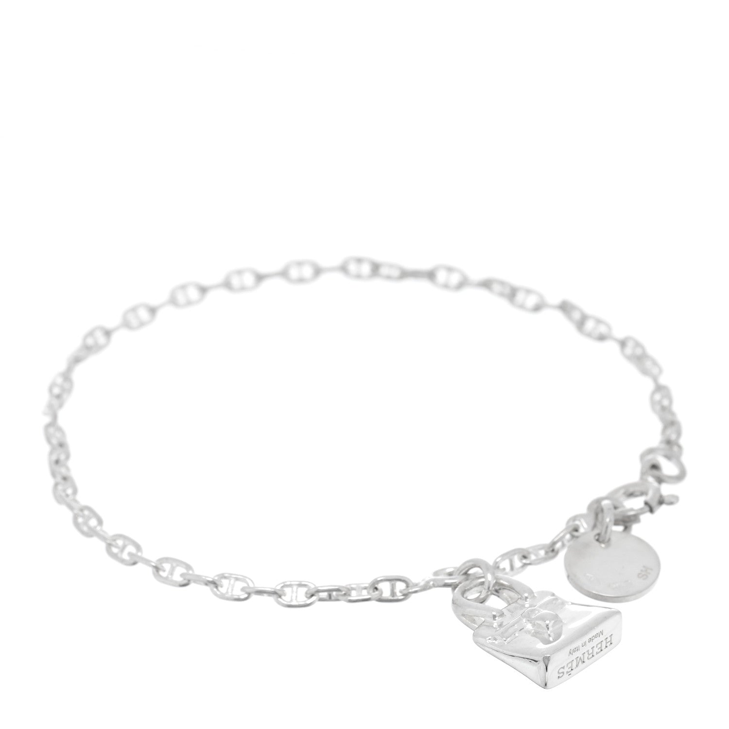 Hermes Sterling Silver Mini Birkin Amulette Bracelet SH 1 of 4
