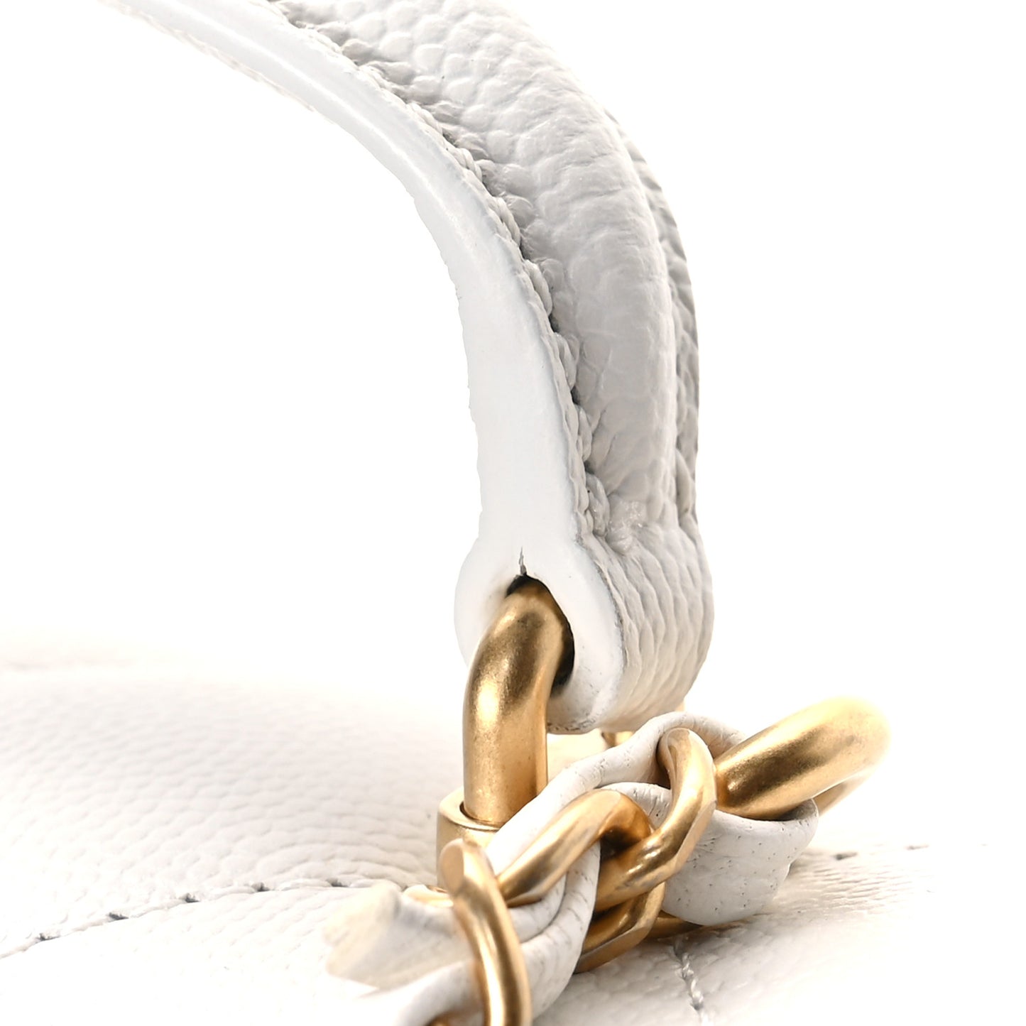 Caviar Quilted Mini Top Handle Flap White