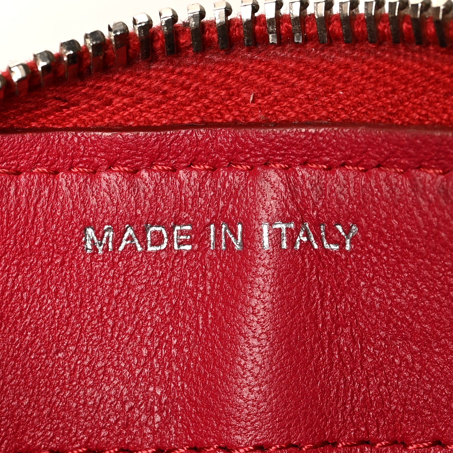 Lambskin Quilted Large Gusset Zip Around Wallet Red