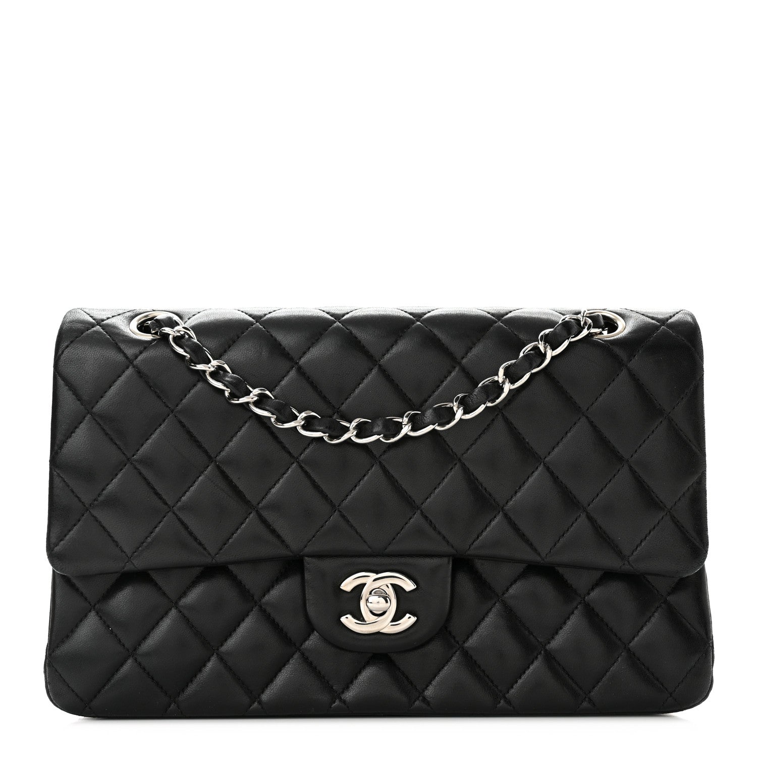 Chanel Lambskin Quilted Medium Double Flap Black 1 of 10