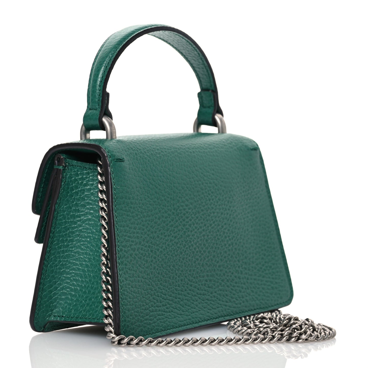 Dollar Calfskin Crystal Mini Dionysus Top Handle Bag Emerald