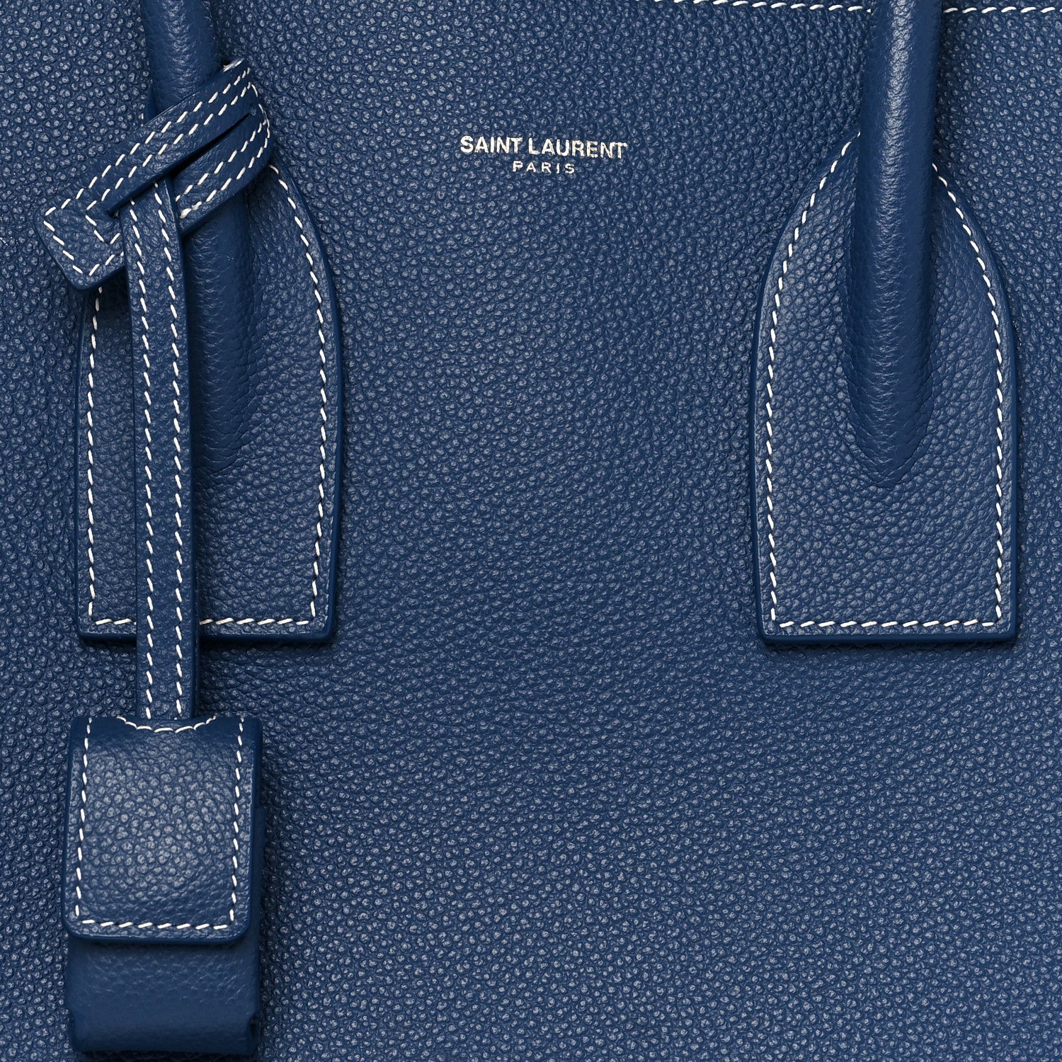 Saint Laurent Grained Calfskin Small Sac De Jour Denim Blue 7 of 15