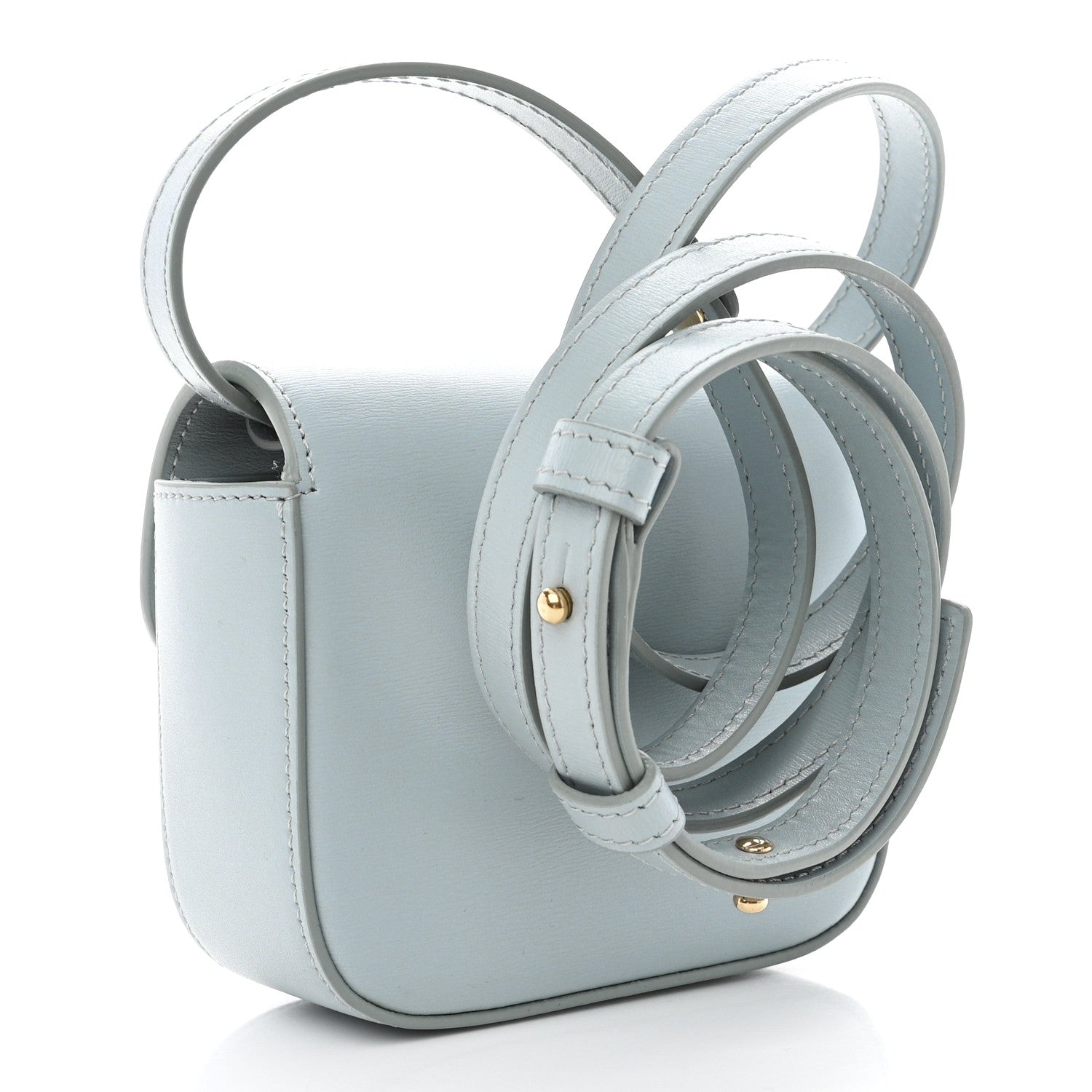 Celine Shiny Calfskin Mini Triomphe Soft Blue 3 of 12