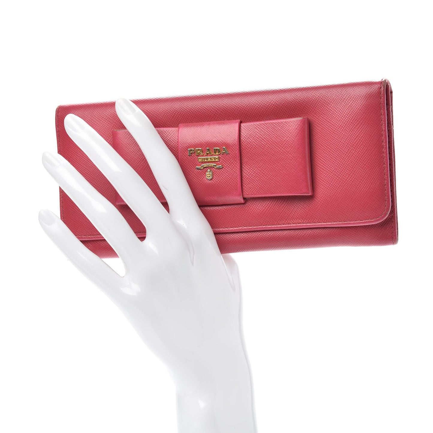 Saffiano Bow Continental Wallet Peonia