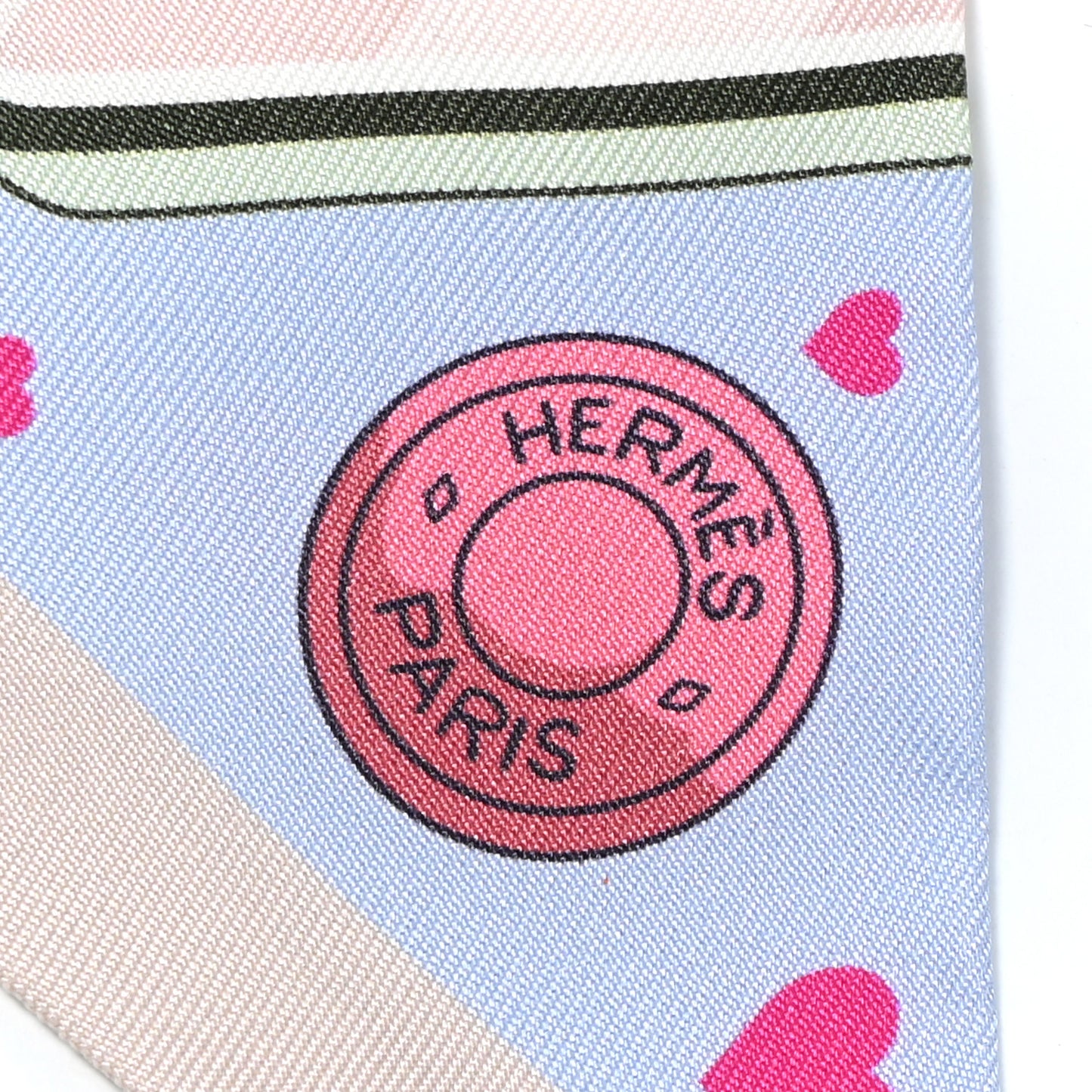 Silk Story Twilly Blue Pale Rose Vert