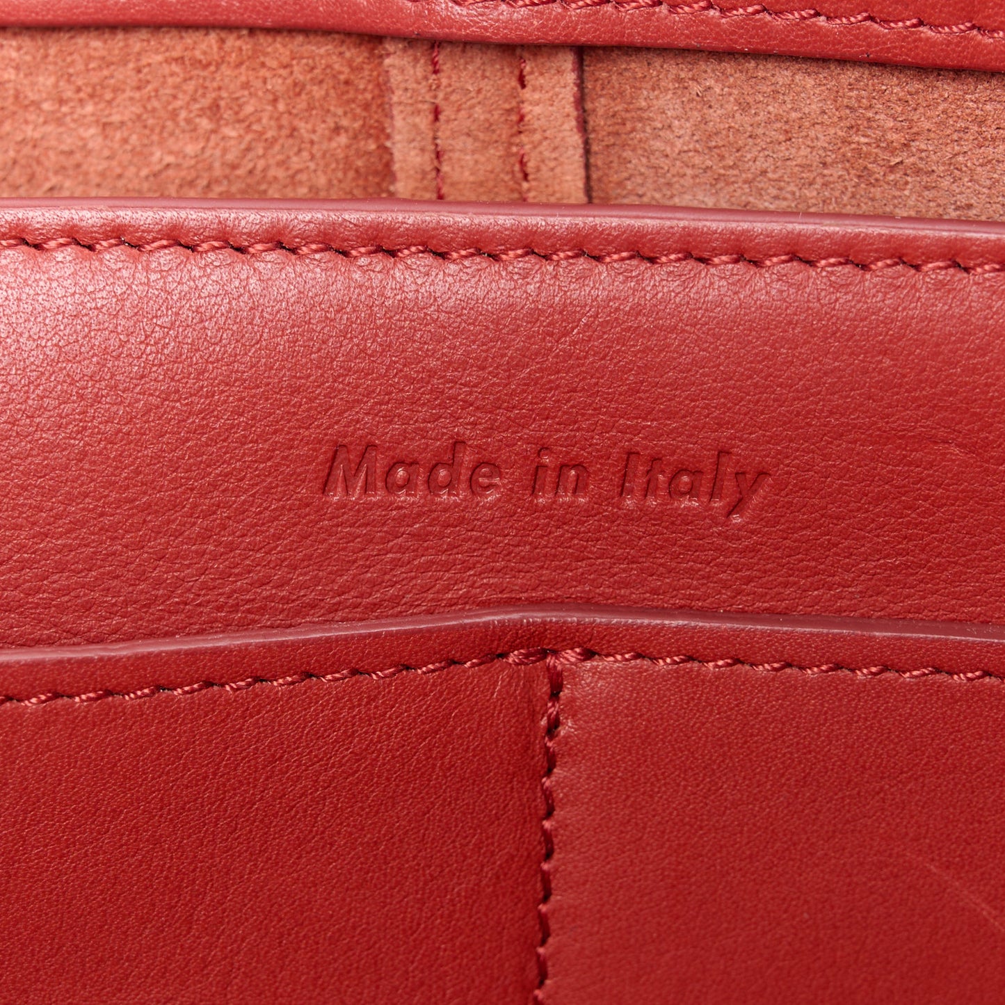 Supple Natural Calfskin Tri-Fold Clutch Red