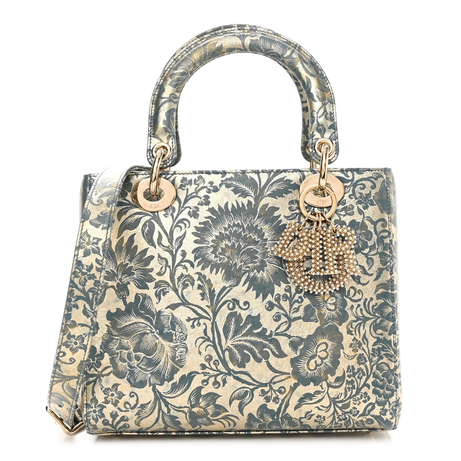 Christian Dior Metallic Calfskin Medium Brocart Lady Dior Multicolor 1 of 9
