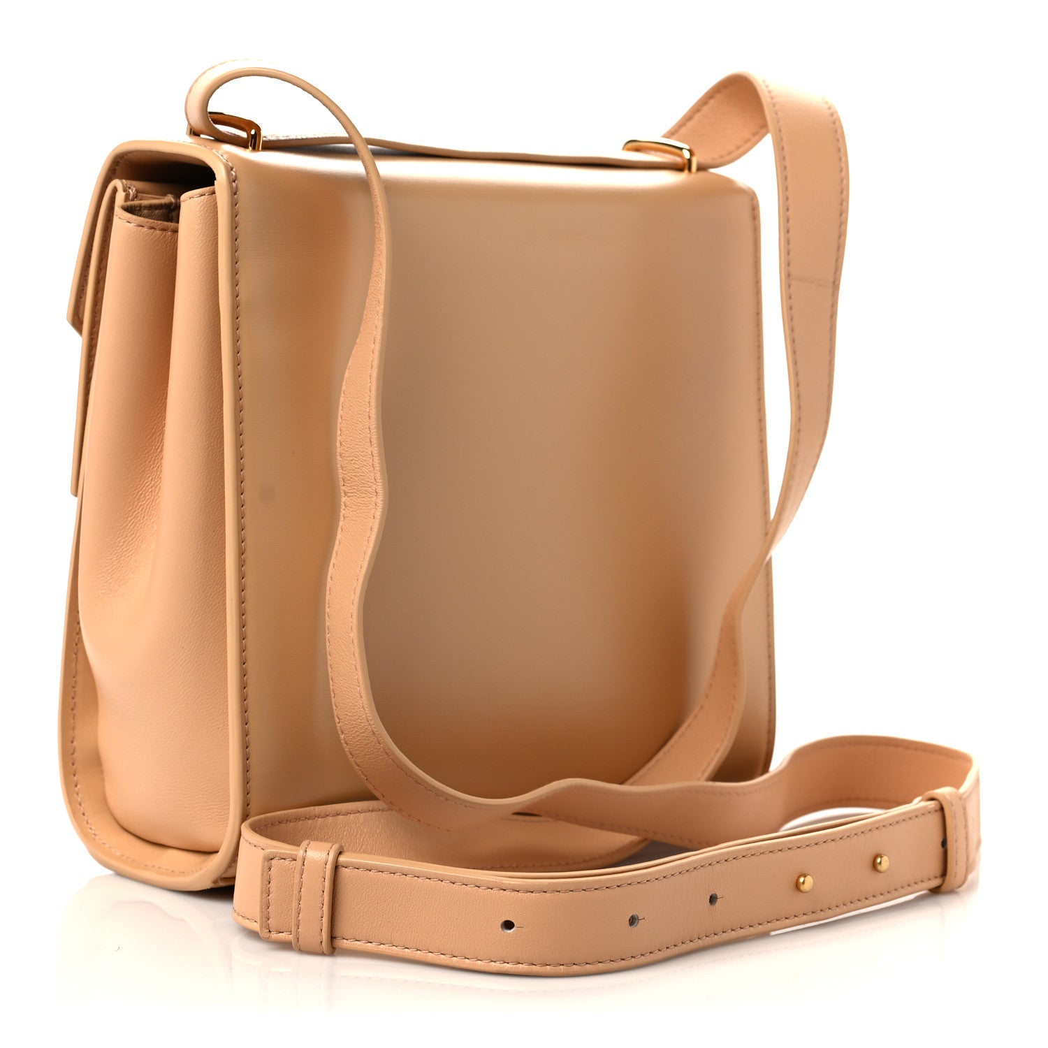 Bottega Veneta Box Calfskin Nappa Clip Bag Almond Gold 3 of 8