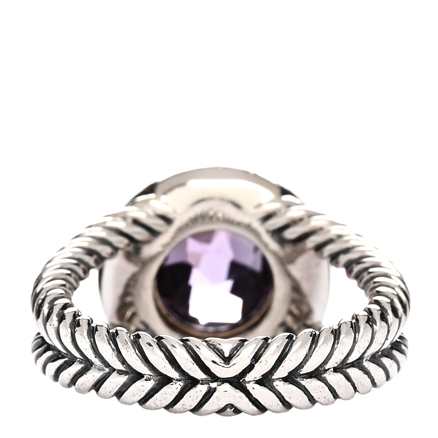Sterling Silver Diamond Amethyst 8mm Petite Cerise Ring 51 5.75