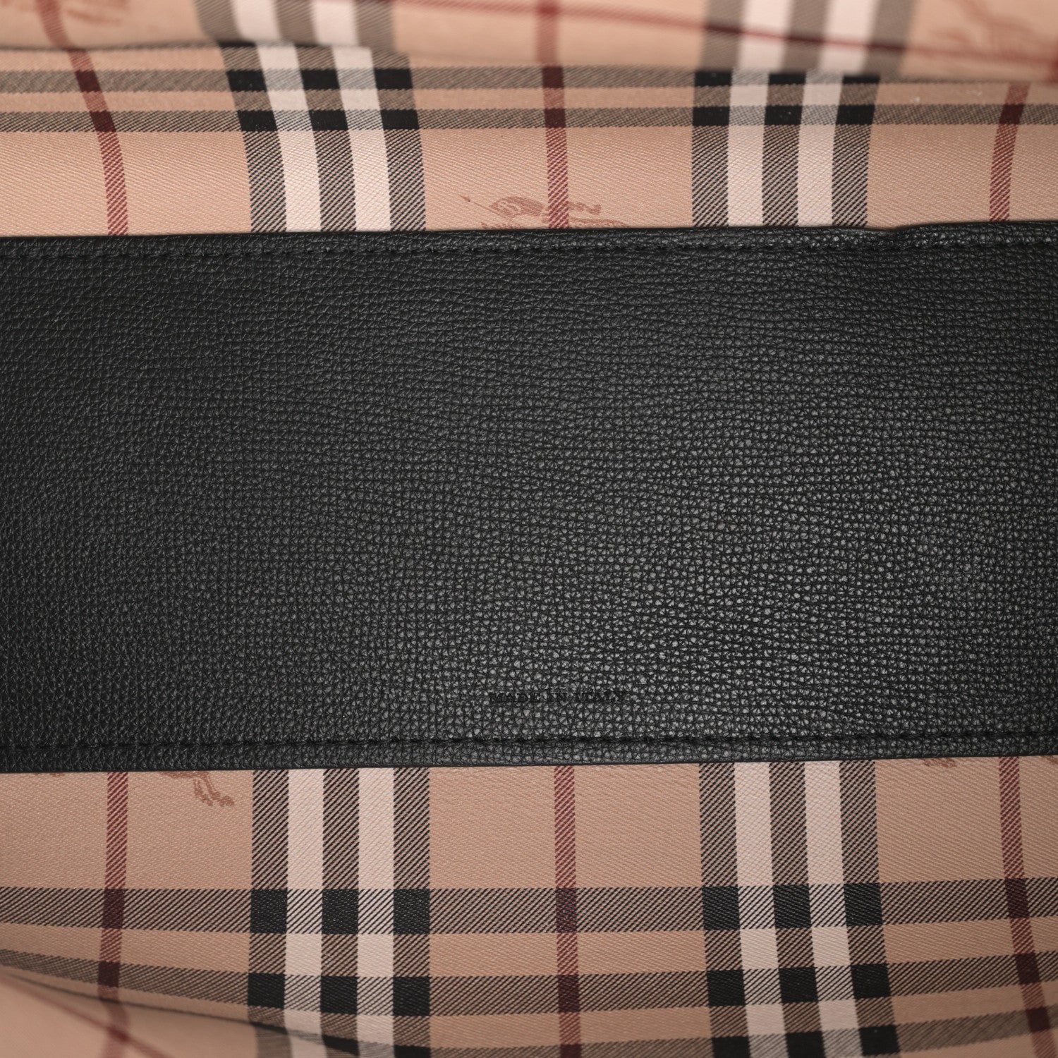 Burberry Grainy Calfskin Haymarket Check Medium Reversible Tote Black 8 of 23