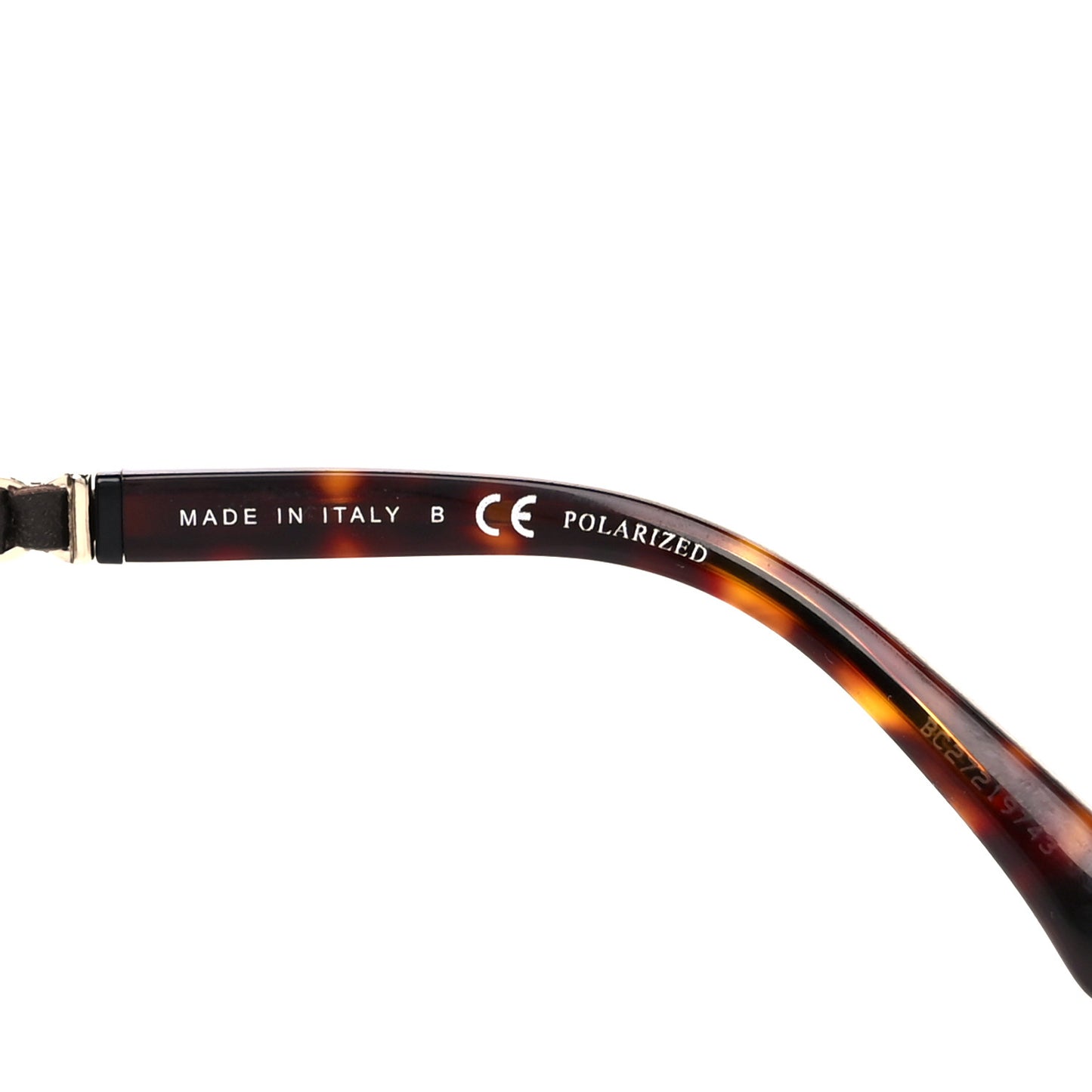 Metal Calfskin Polarized CC Chain Polarized Pilot Sunglasses 5439-Q-A Tortoise