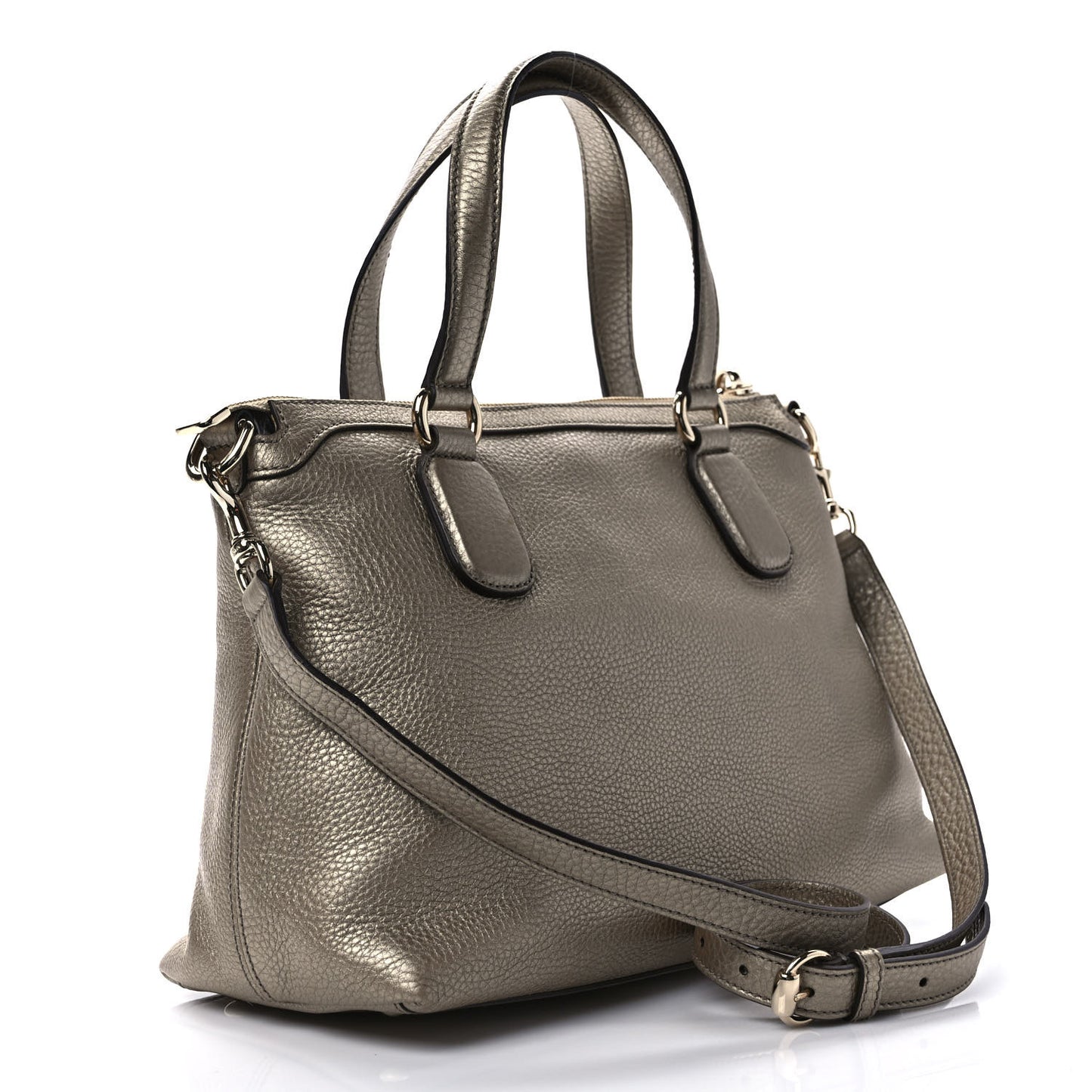 Metallic Cellarius Calfskin Small Soho Top Handle Satchel Sasso