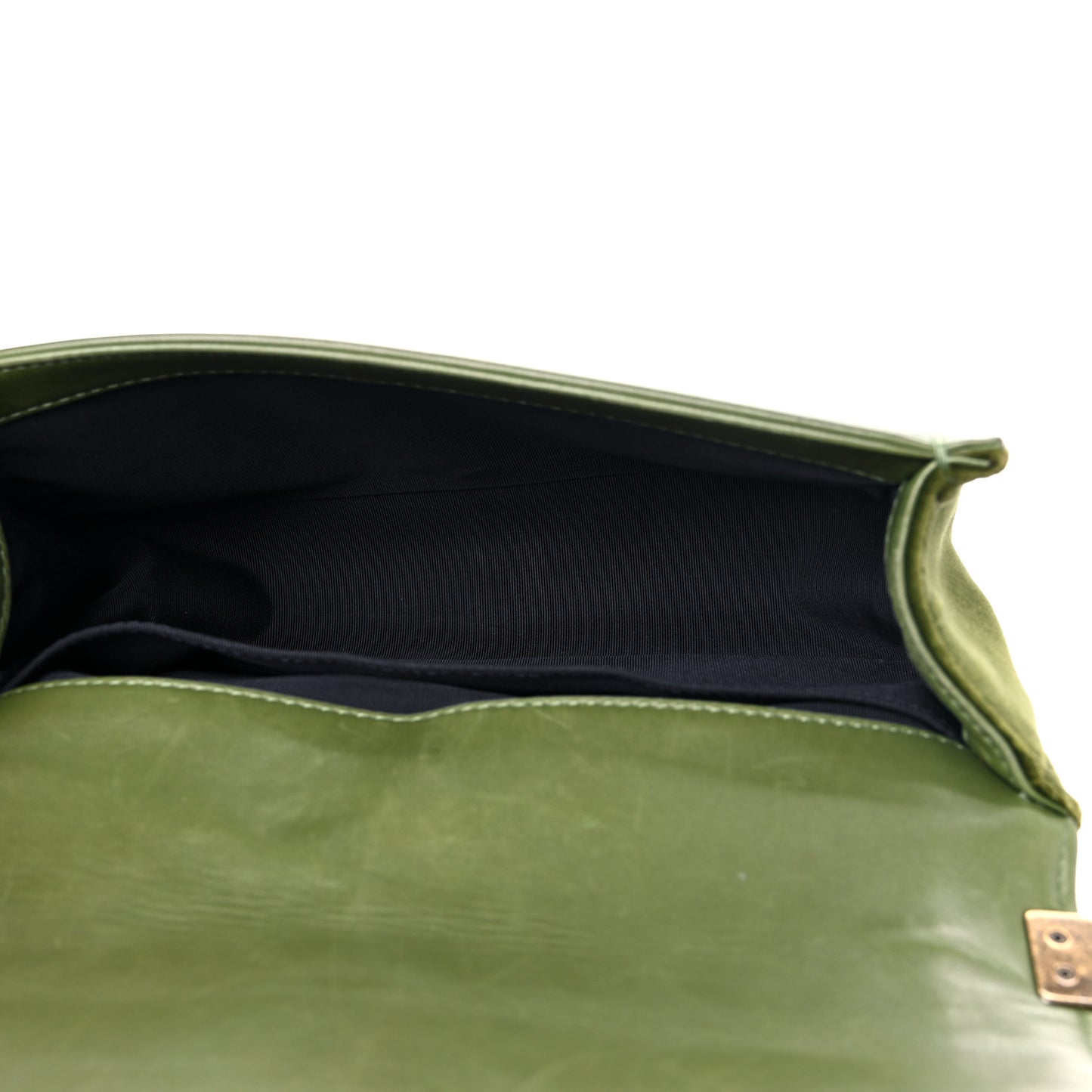 Velvet Tweed Medium Boy Flap Green