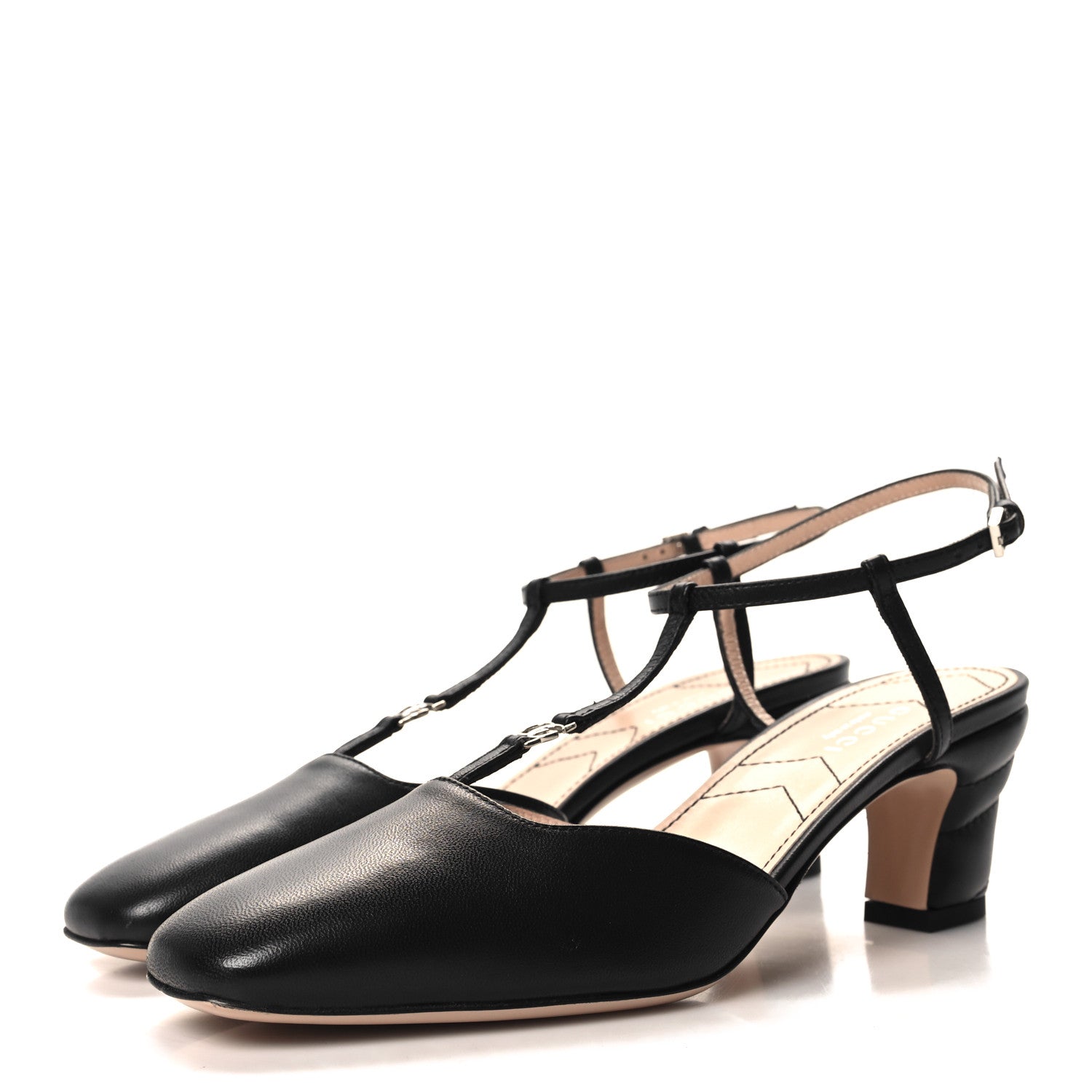 Gucci Nappa Charlotte Petite GG 55mm Slingback Pumps 36 Black 3 of 8