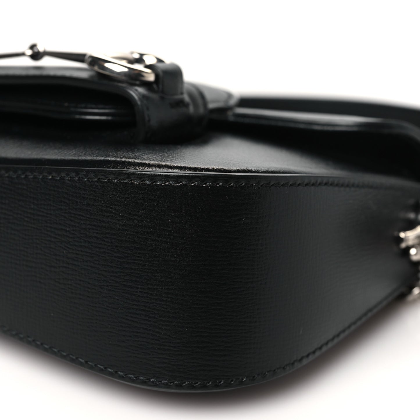 Calfskin Mini Horsebit 1955 Asymmetric Shoulder Bag Black