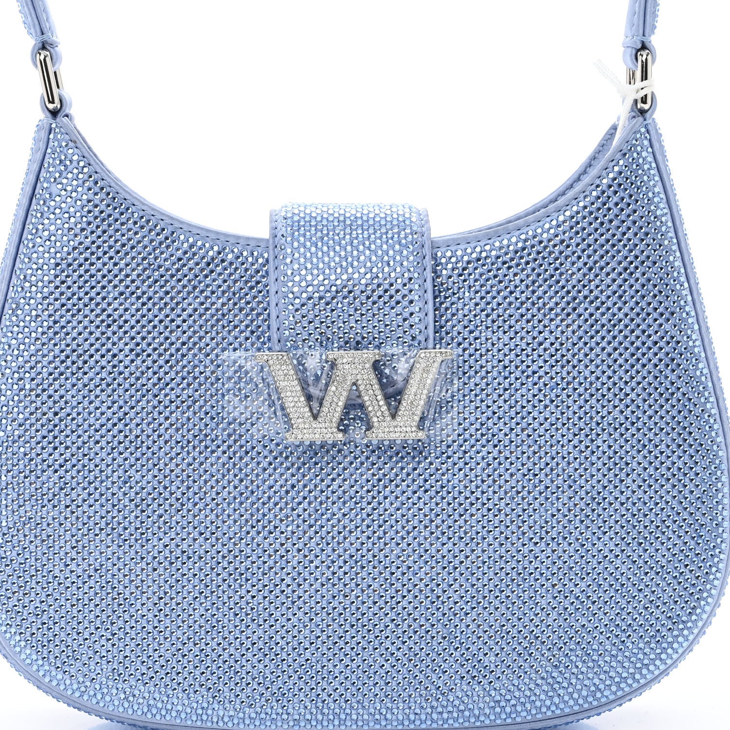 Alexander Wang Calfskin Satin Crystal Embellished Small Legacy Glitter Hobo Oxford 6 of 8