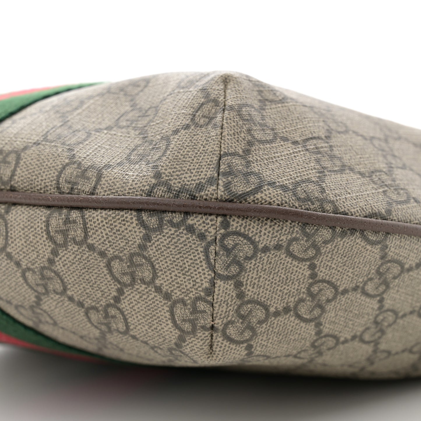 GG Supreme Monogram Web Small Ophidia Half Moon Hobo Brown
