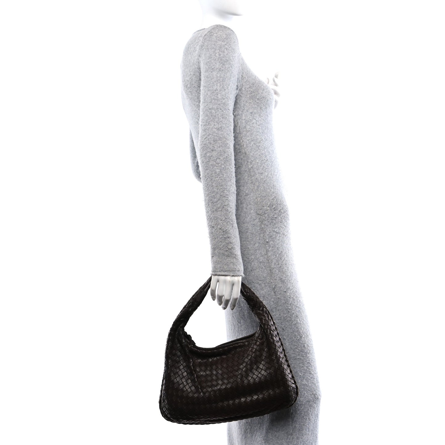 Nappa Intrecciato Medium Veneta Hobo Ebano