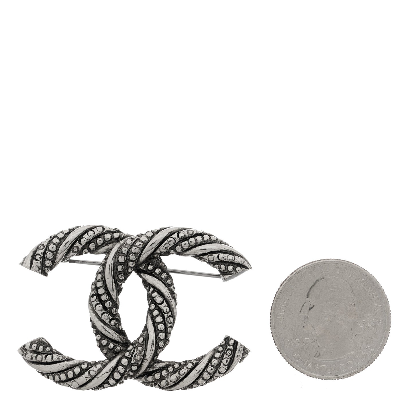 Ruthenium Twisted CC Brooch