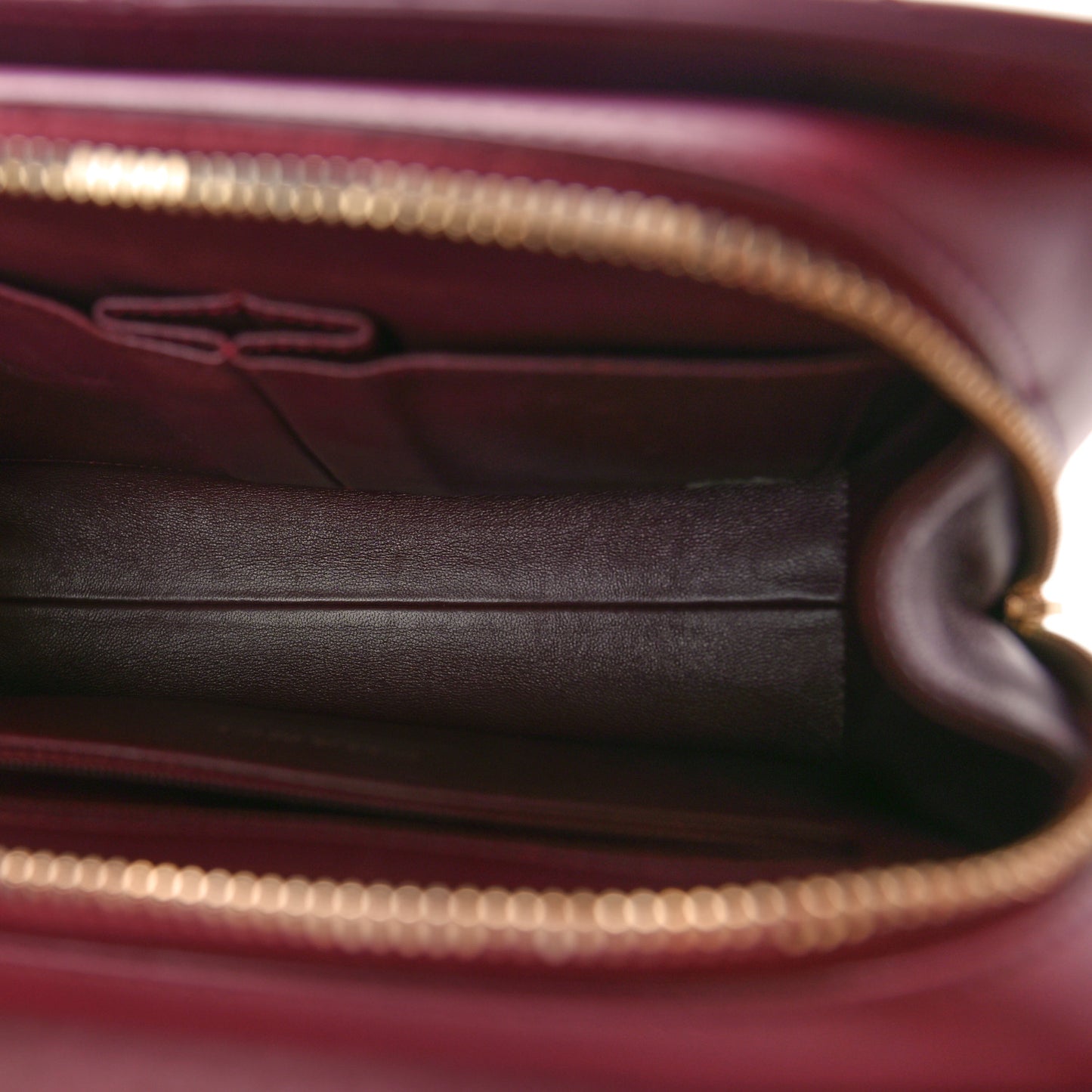 Calfskin Chevron Quilted Medal Flap Burgundy