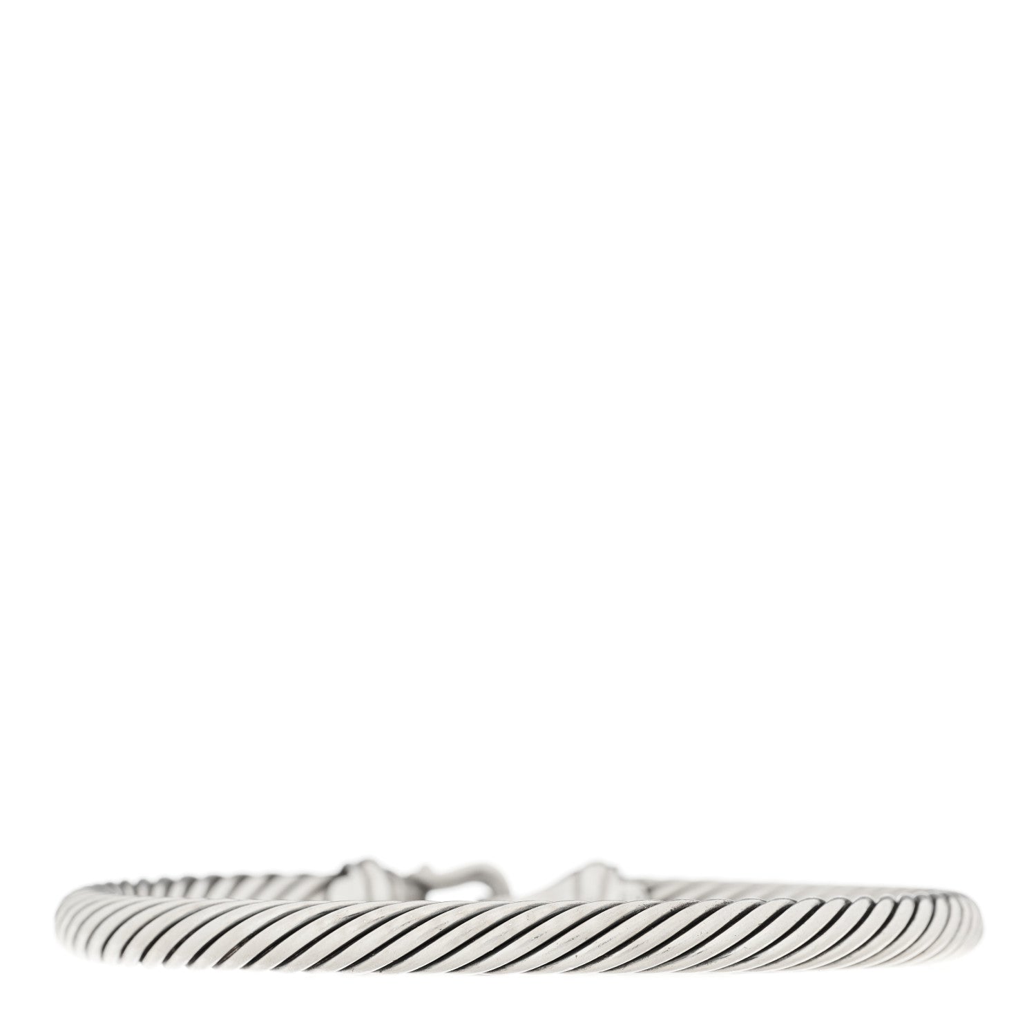 David Yurman Sterling Silver 18K Yellow Gold 4mm Cable Classic Buckle Bracelet 2 of 3