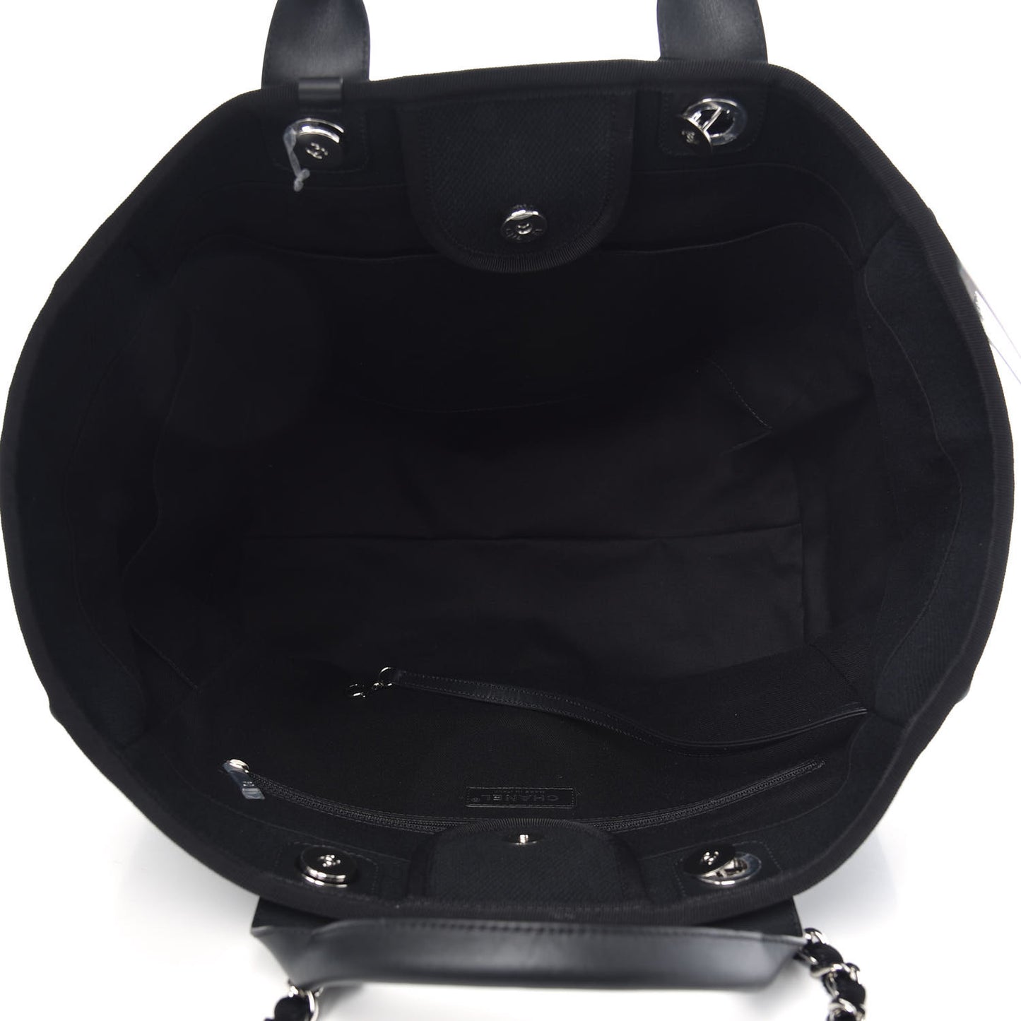 Canvas Pearl Medium Deauville Tote Black