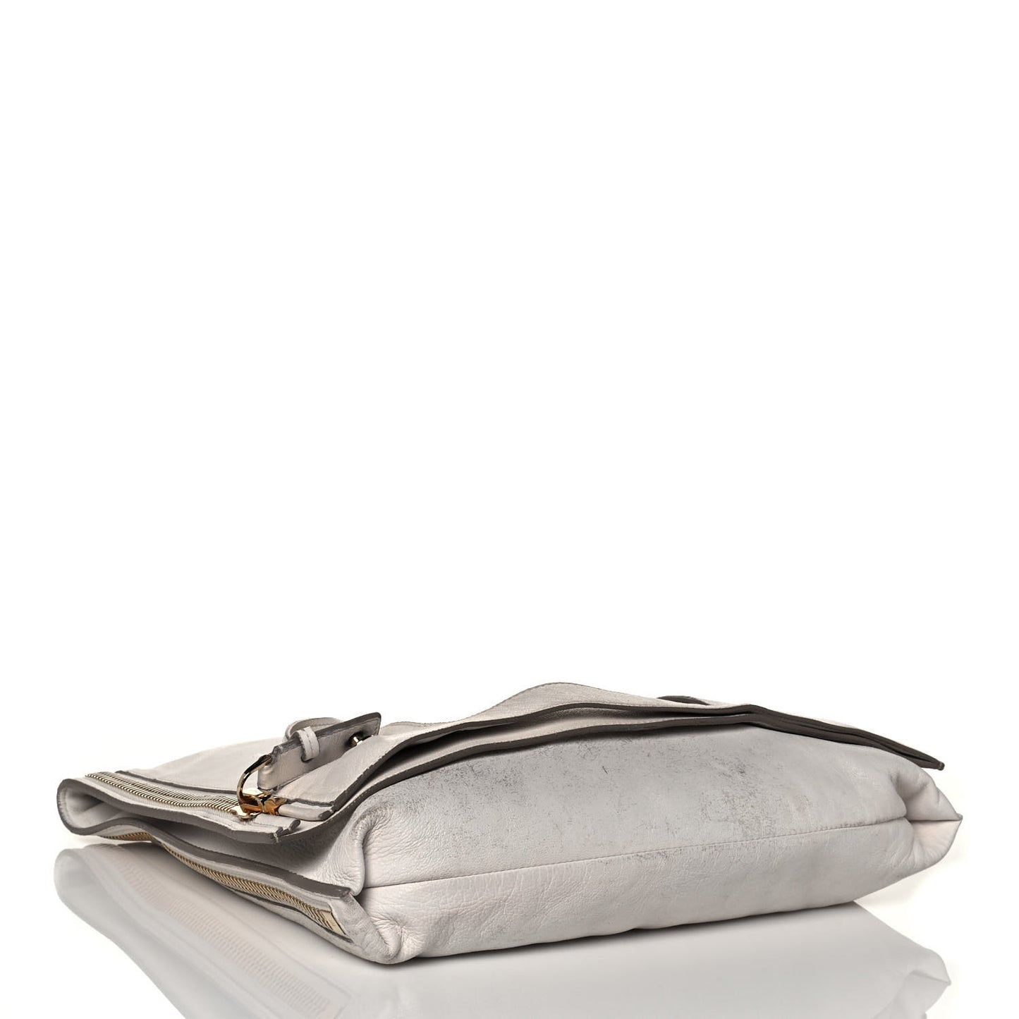 Ramskin Small Alix Padlock Zip Shoulder Bag White