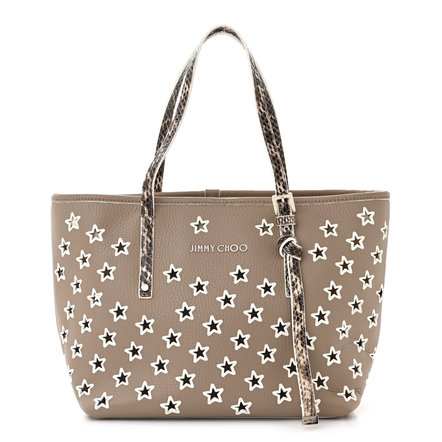 Nappa Perforated Star Sofia Shoulder Bag White