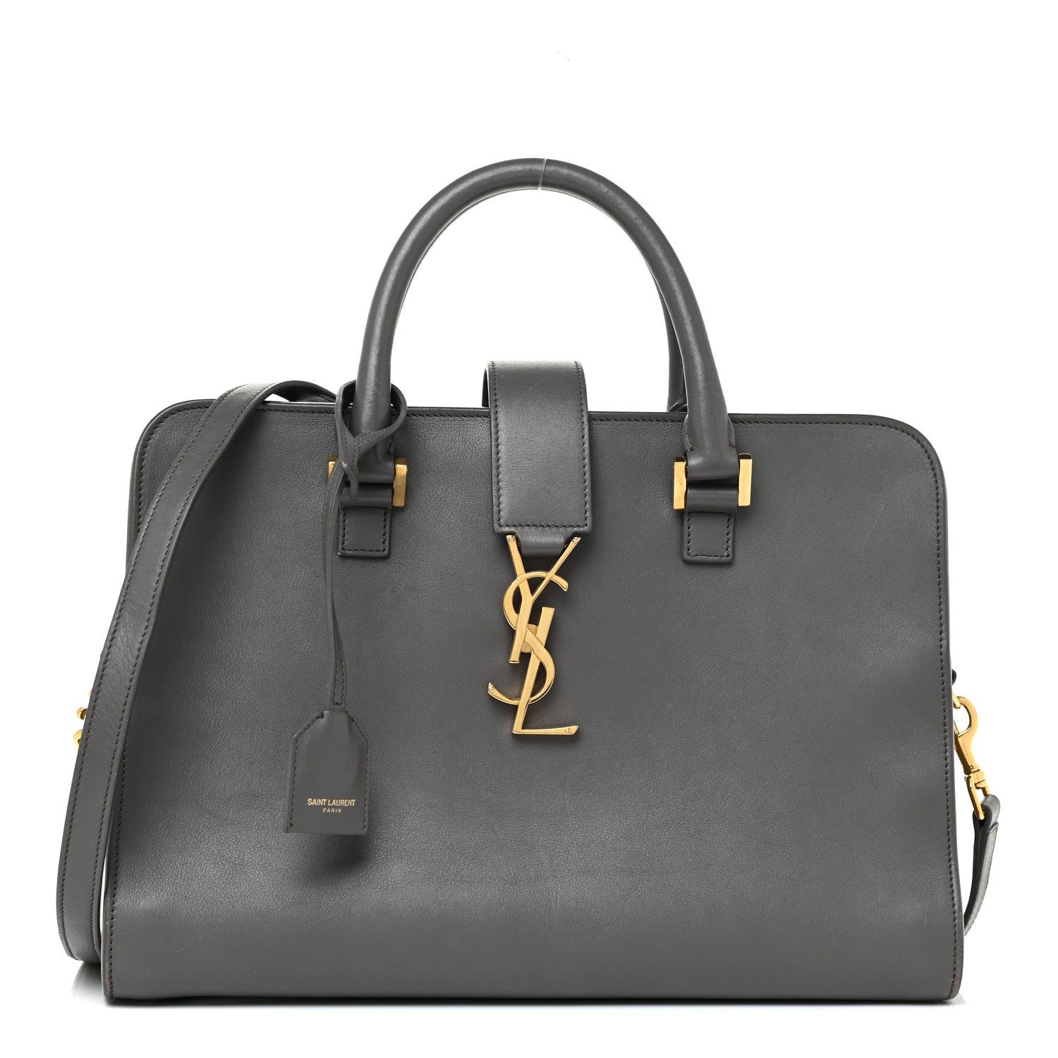 Saint Laurent Calfskin Small Monogram Cabas Grey 1 of 21